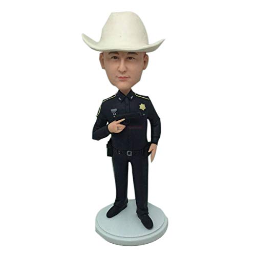 Personalized Policeman Bobble Head - Custom Police Officer Figure for Birthday, Cake Topper - Perfect Gift for Boyfriend, Husband, Father or Son | Great for Office Decor, Police Appreciation & Retirement Parties