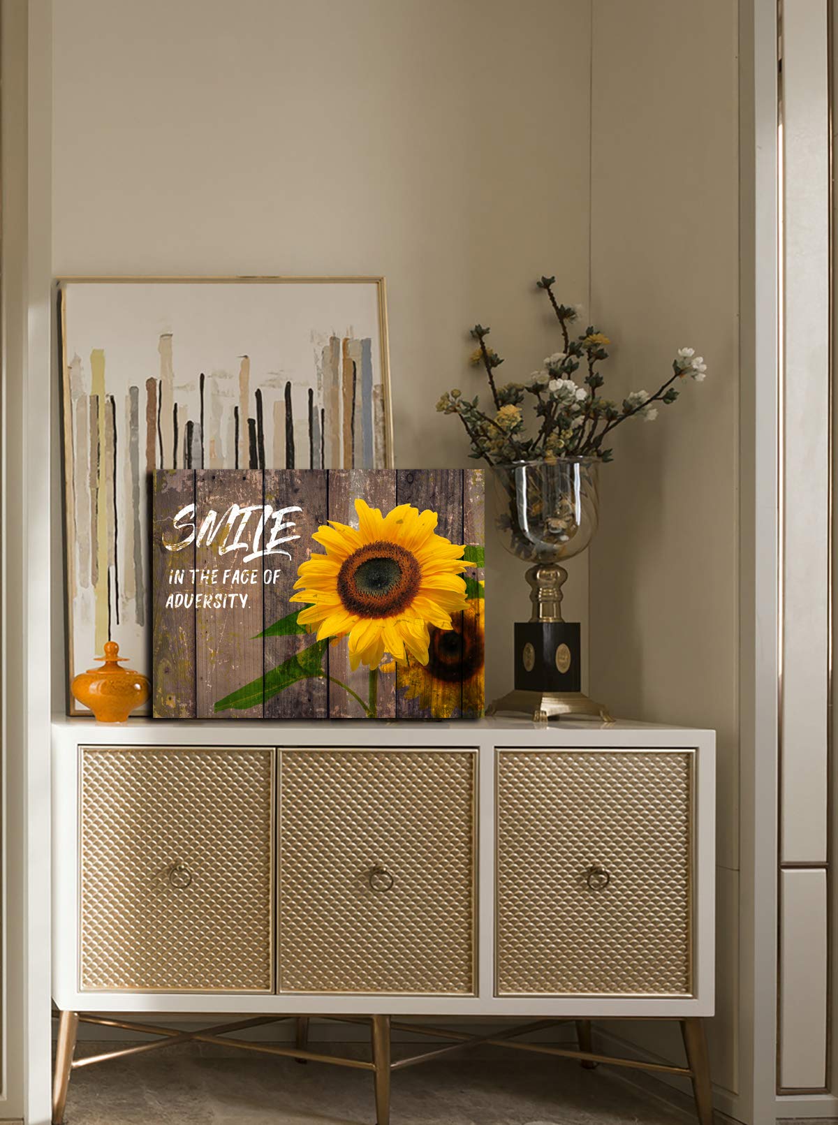 Sunflower Wall Art Canvas for Farmhouse, Living Room & Bedroom Decor