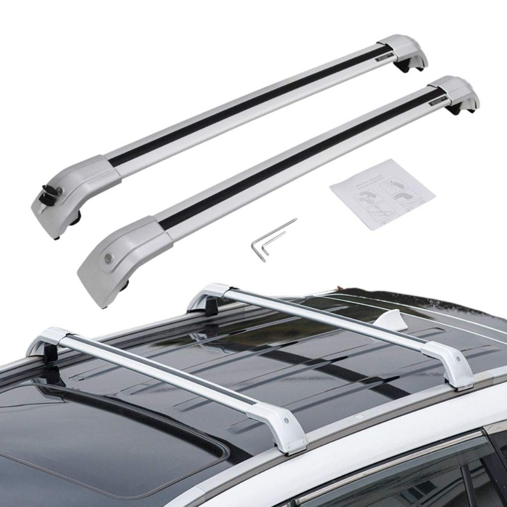 Aluminum Silver Car Roof Rack Cross Bars for Ford Edge 2017-2022 - Universal Replacement Cross Bars for Rooftop Cargo Carrier, Luggage, Kayak, Canoe, Bike, Snowboard, Ski - Perfect for Road Trips, Camping & Outdoor Adventures