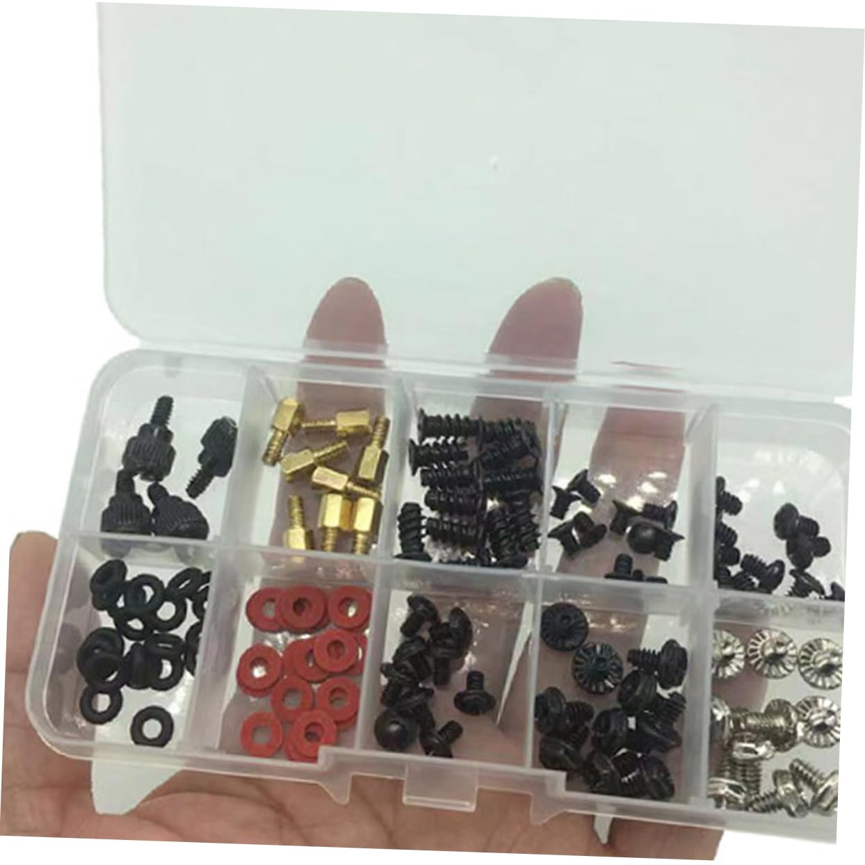 ULTECHNOVO 100-Piece Computer Case Screw Kit - M3/M4/M5 Screws, Standoffs & Motherboard Spacers for PC Building & Repair - Durable Stainless Steel & Brass Computer Chassis Hardware Accessories (Perfect for DIY PC Assembly, Upgrades & Electronics Maintenance)