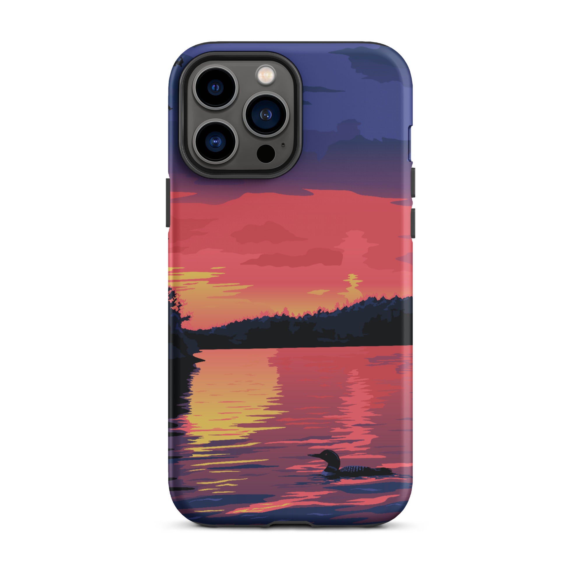 Premium iPhone Protective Case with Sunset Loon Design - Shockproof & Scratch-Resistant Cover for iPhone [Models] | Perfect for Outdoor Adventures, Travel & Daily Protection