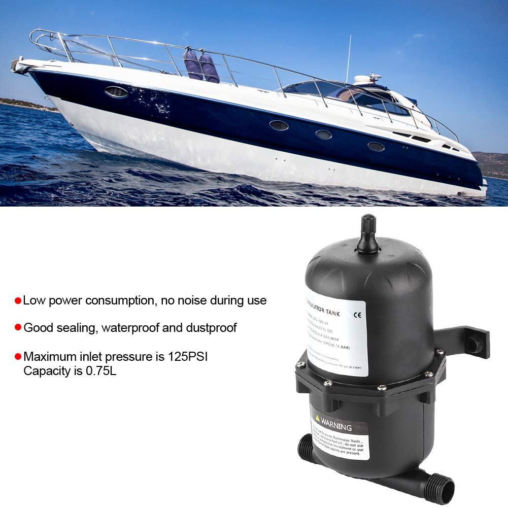 **Ymiko 0.75L 125PSI Water Pressure Tank Pump with Flow Control - Water Accumulator Pump for Marine, Boat, RV - Leak-Proof & Durable (Ideal for Onboard Water Systems & Outdoor Adventures)**