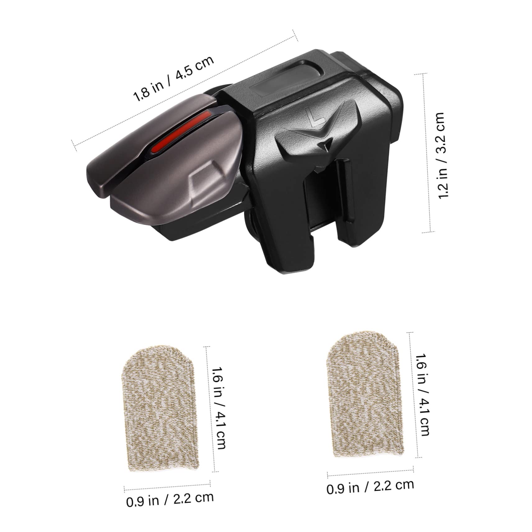 4 Pairs Auxiliary Button Gaming Triggers for PUBG Mobile - Phone Controller Grip with Cooling Radiator - Game Accessories for iPhone & Android - Enhance FPS Shooting in Fortnite, Call of Duty Mobile & More
