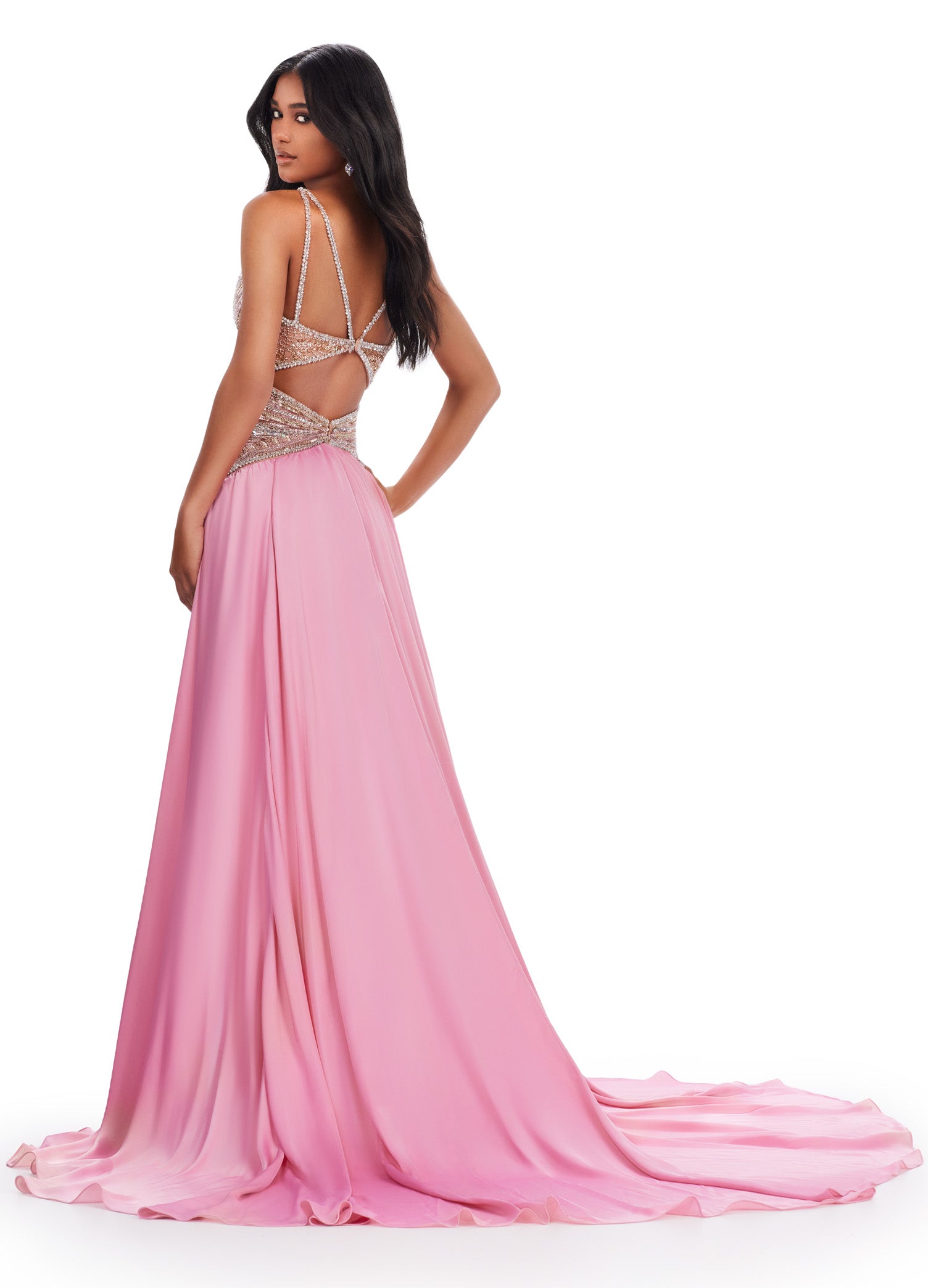 ASHLEYlauren Women's Elegant Floral Print A-Line Dress 11455 - Perfect for Parties, Weddings & Special Occasions