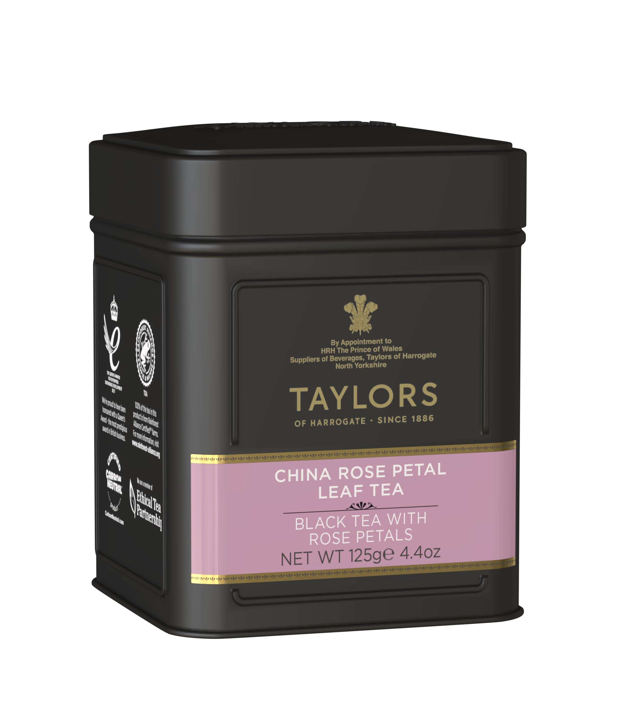 Taylors of Harrogate China Rose Petal Loose Leaf Tea - 4.41oz (125g) Premium Floral Tea Tin | Perfect for Afternoon Tea, Relaxation & Gifts