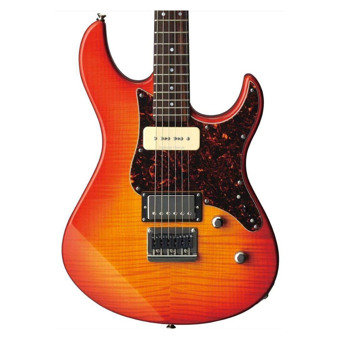 Yamaha Pacifica PAC611HFM LAB Solid-Body Electric Guitar - Light Amber Burst | Professional Electric Guitar for Rock, Blues & Studio Recording