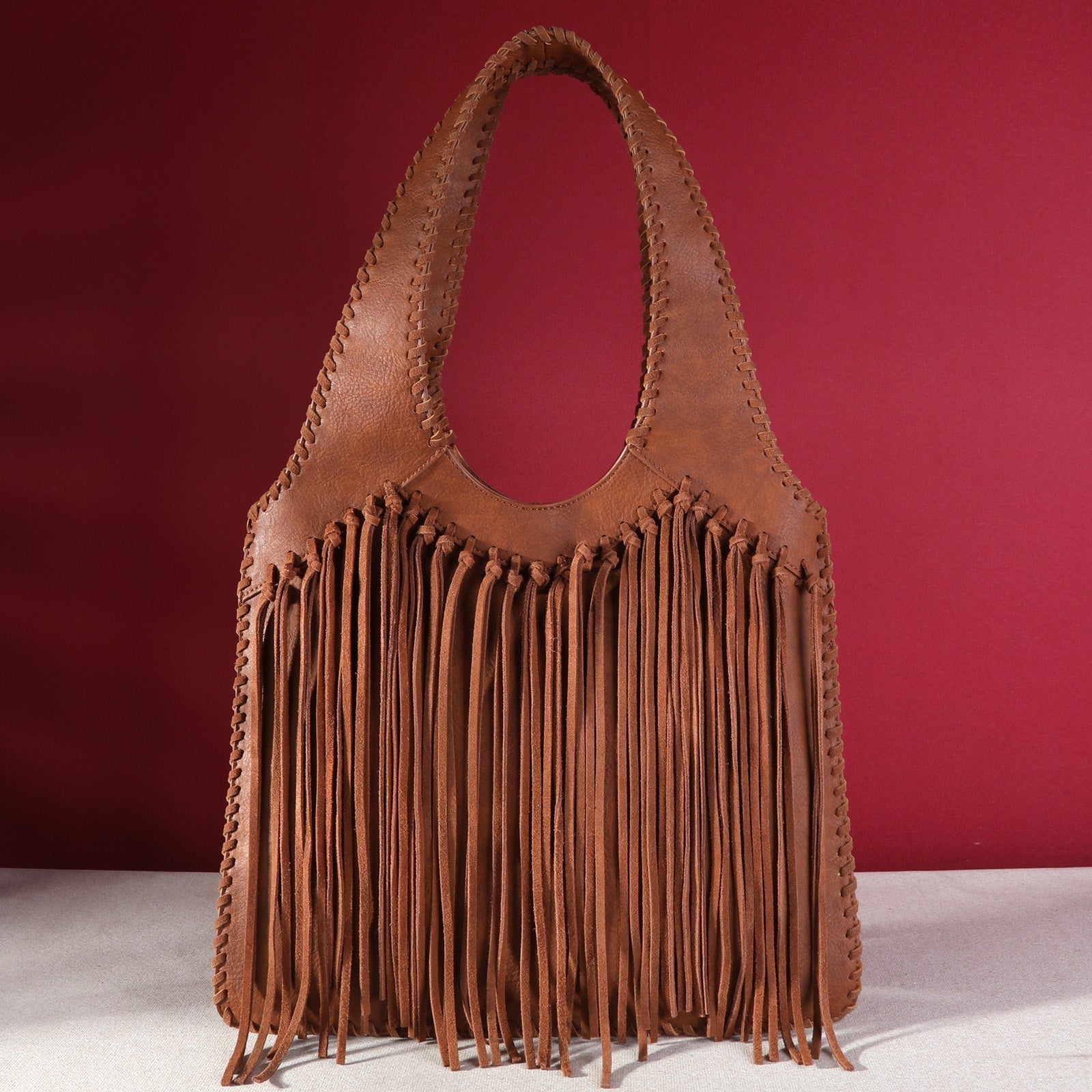 Trinity Ranch Hand Tie Fringe Concealed Carry Hobo Shoulder Bag for Women - Western Style Crossbody Purse with Hidden Gun Pocket - Perfect for Outdoor, Travel, and Everyday Use