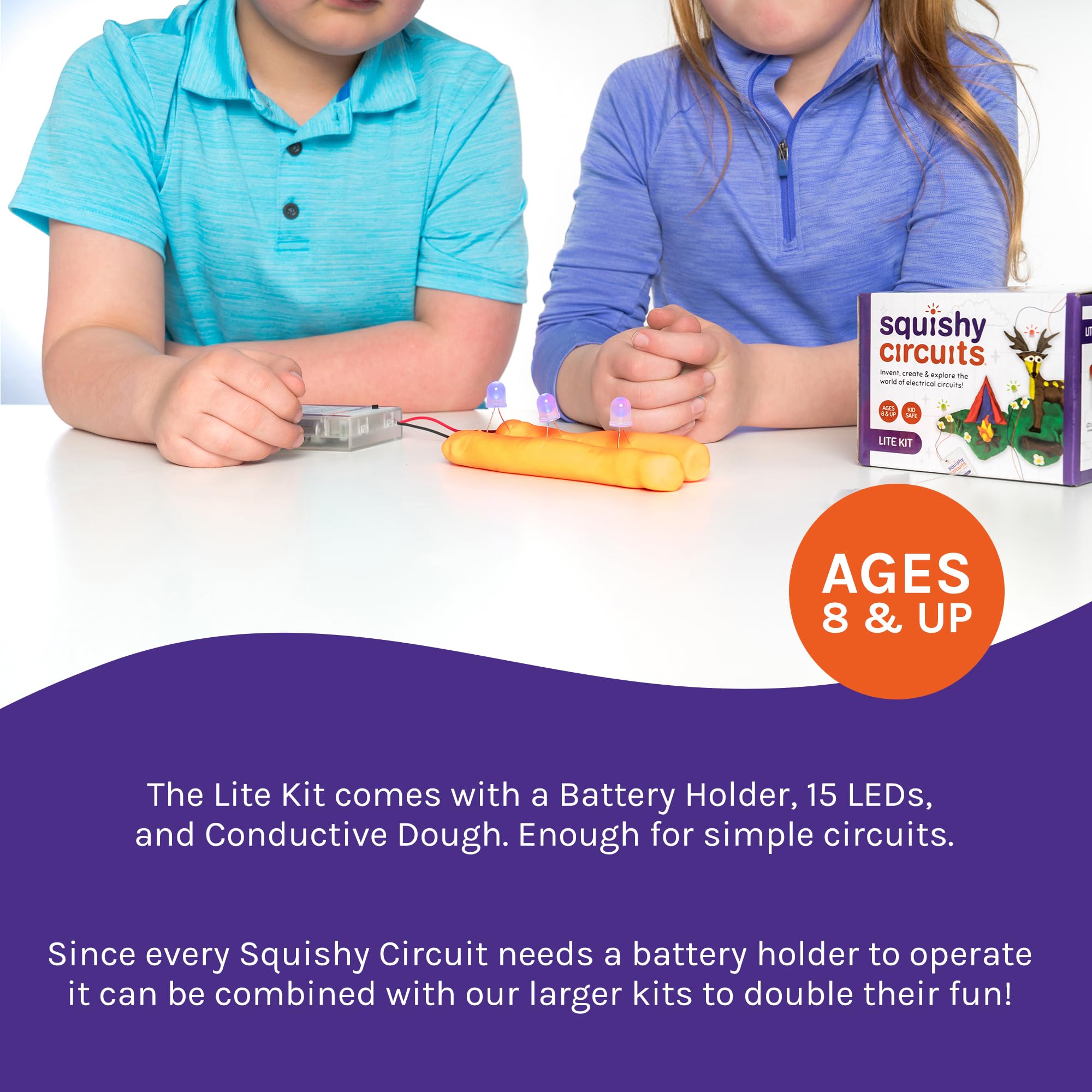 Lite Kit - STEM Science Kit for Kids Age 8-12 | Play Dough Electrical Circuit Learning Toy with Extra Battery Holder | Perfect for Home Education & Classroom STEM Activities