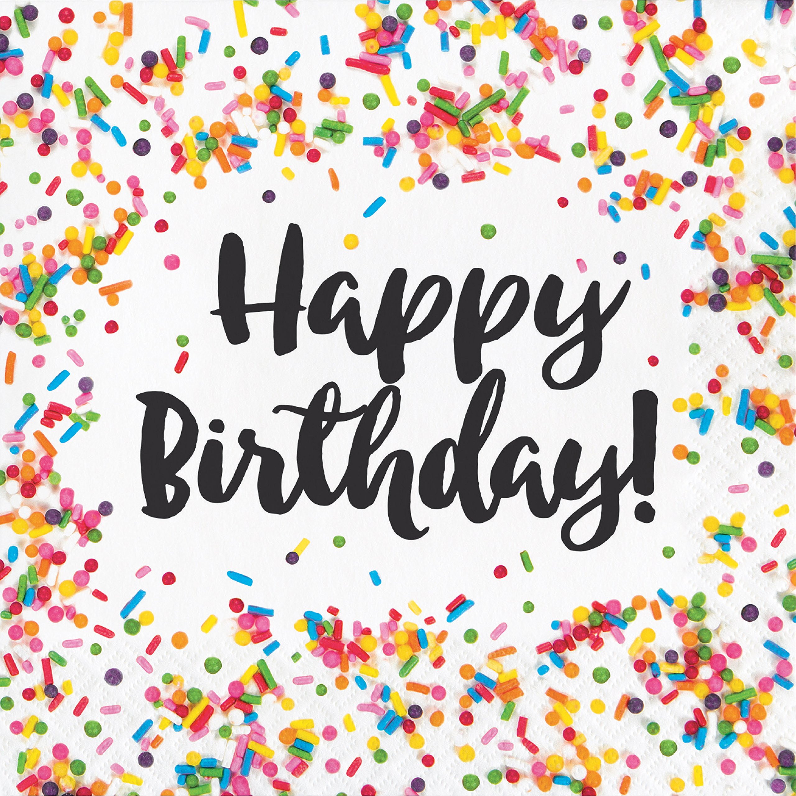 Colorful Confetti Sprinkles Birthday Party Napkins - 48 Count Pack for Celebrations, Baby Showers & Special Events