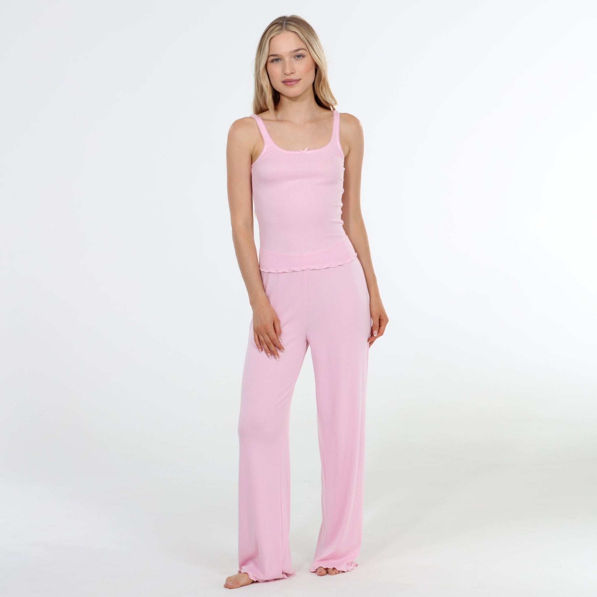 Blissful Tulle Tank Top and Pant Set for Women | Elegant Loungewear & Sleepwear | Perfect for Yoga, Relaxation, and Special Occasions