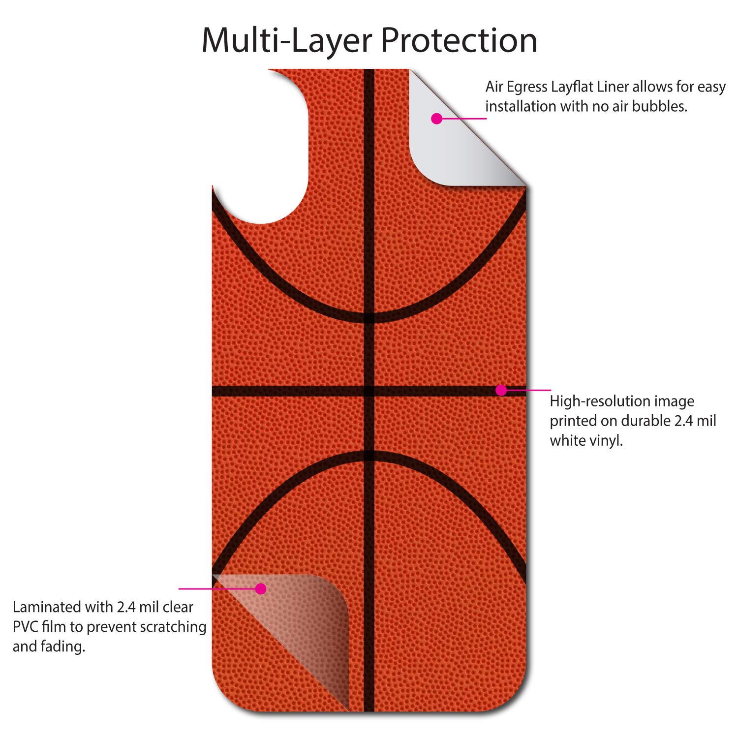 Custom iPhone Xs Max Skin for OtterBox Symmetry - Basketball Design for Sports Fans