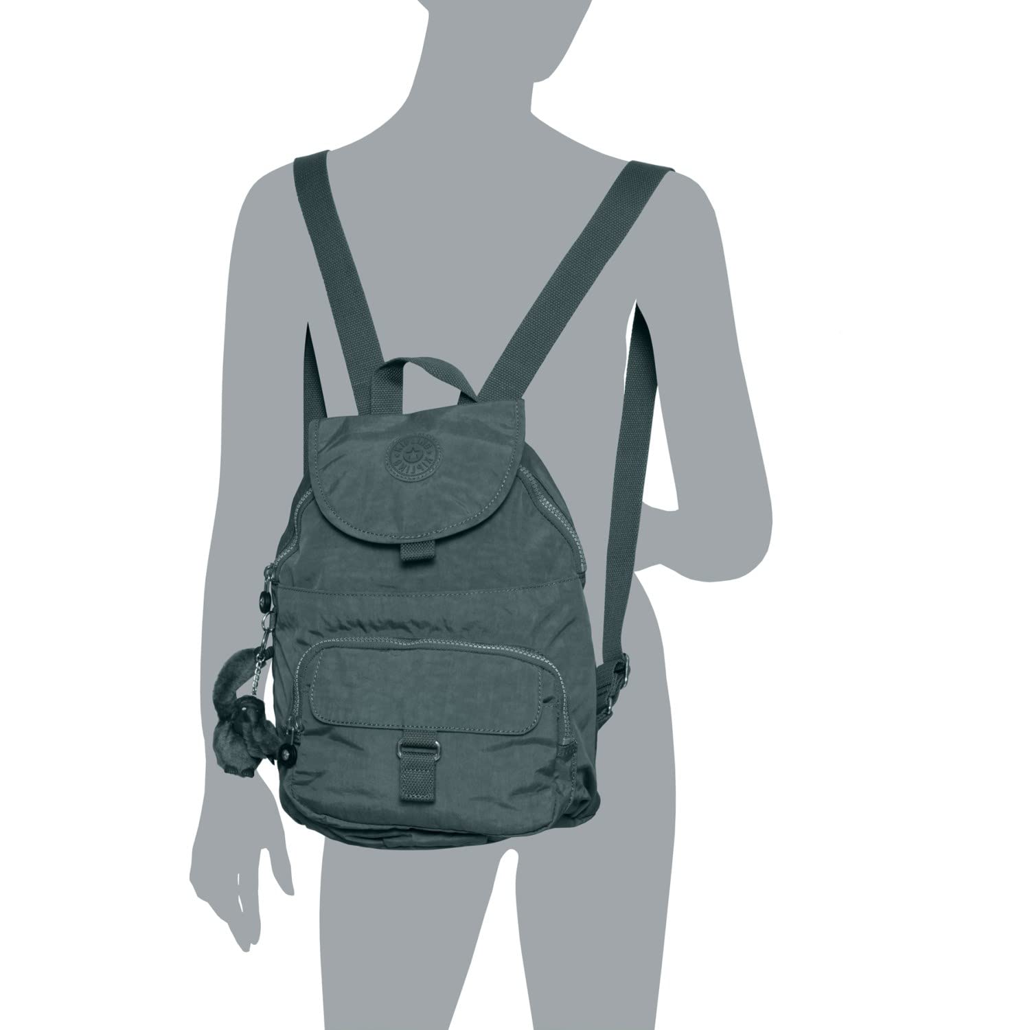 Kipling Queenie Small Backpack - Lightweight Aloe Tonal Crossbody Bag for Women | Perfect for Travel, Work & Everyday Use