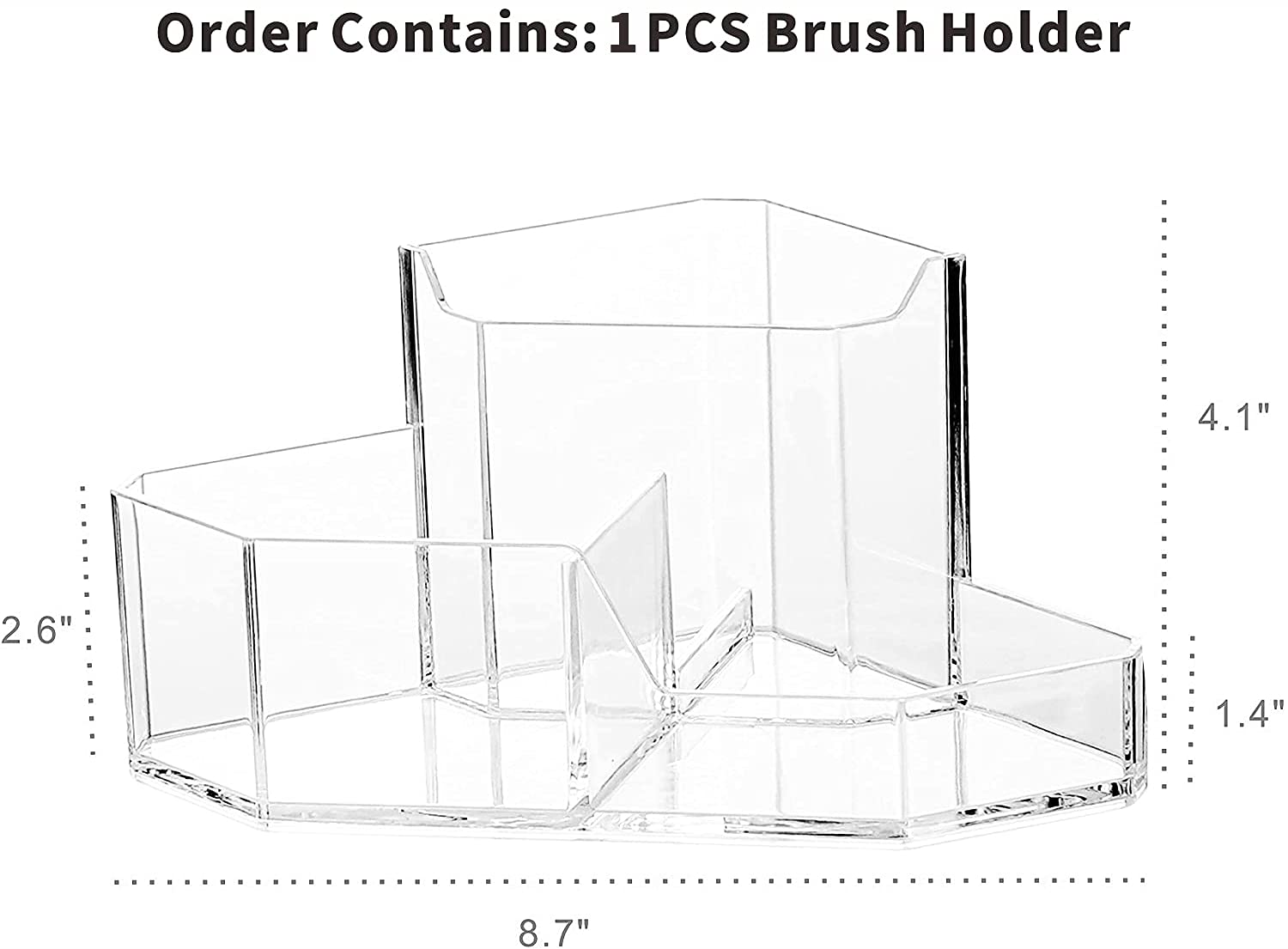 3-Slot Acrylic Makeup Brush Holder & Organizer - Cosmetic Storage Cup for Vanity, Desk, Bathroom Countertop - Perfect for Makeup Brushes Organization (Pack of 1) | Ideal for Home, Salon & Travel Use
