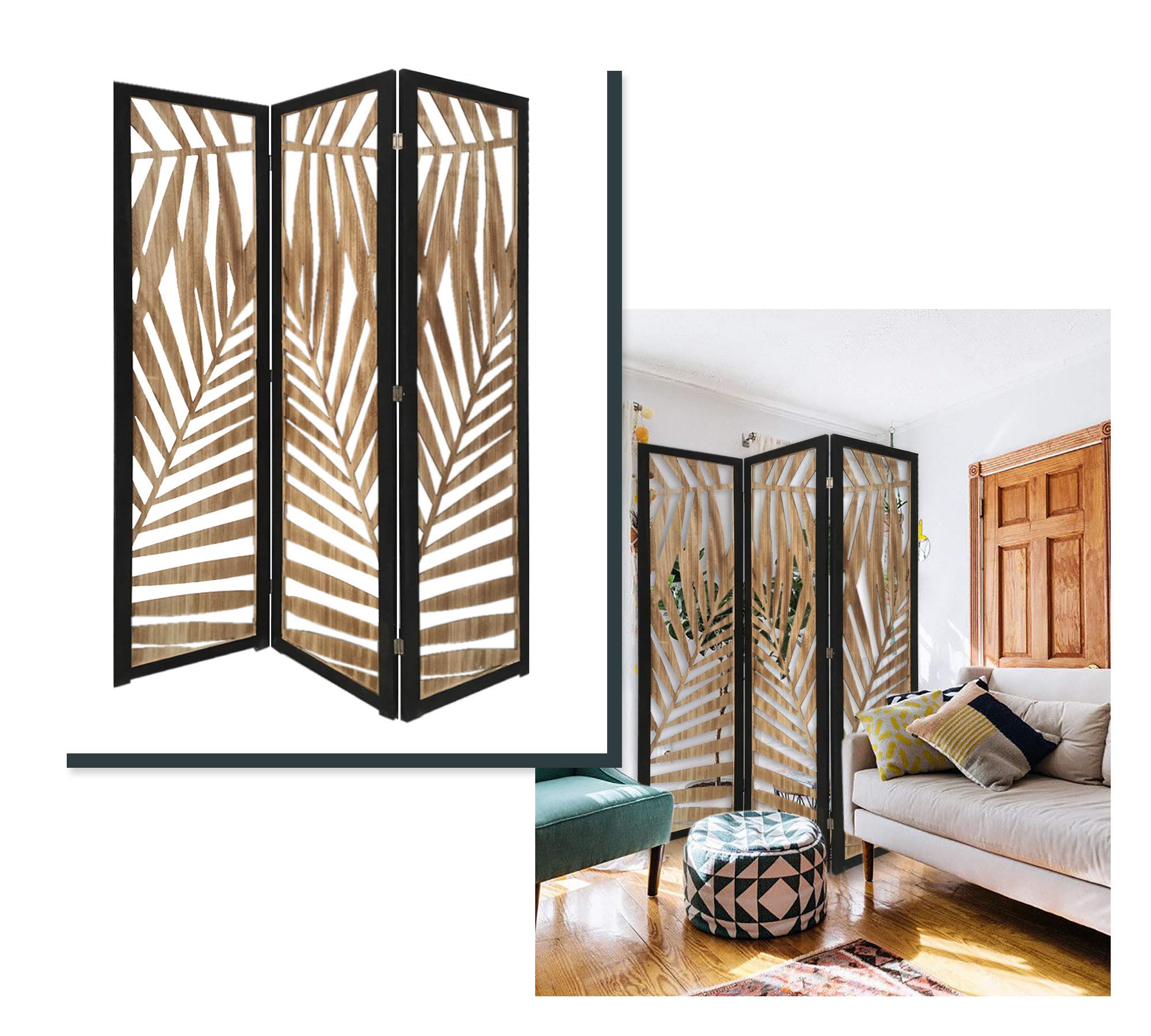 Stylish Screen Gems Room Divider Panel - 6ft Tall Folding Privacy Partition for Home & Office - Perfect for Living Room, Bedroom, Studio, and Workspace Separation