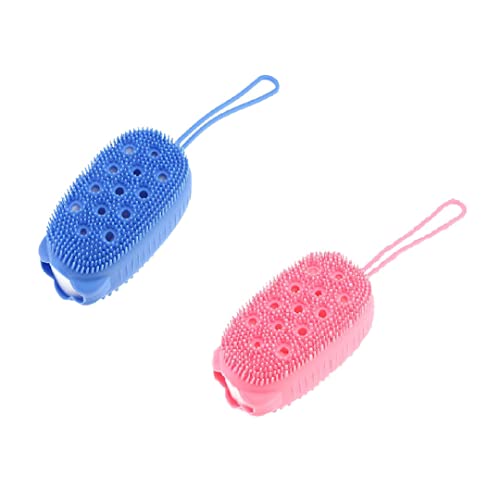 Premium Silicone Bubble Bath Brush - Ultra-Soft Double Sided Exfoliating Body Scrubber for Shower, Gentle Skin Care for Baby, Kids, Men & Women - Multicolor (Pack of 2) | Perfect for Relaxing Bath Time, Spa Days & Sensitive Skin Exfoliation