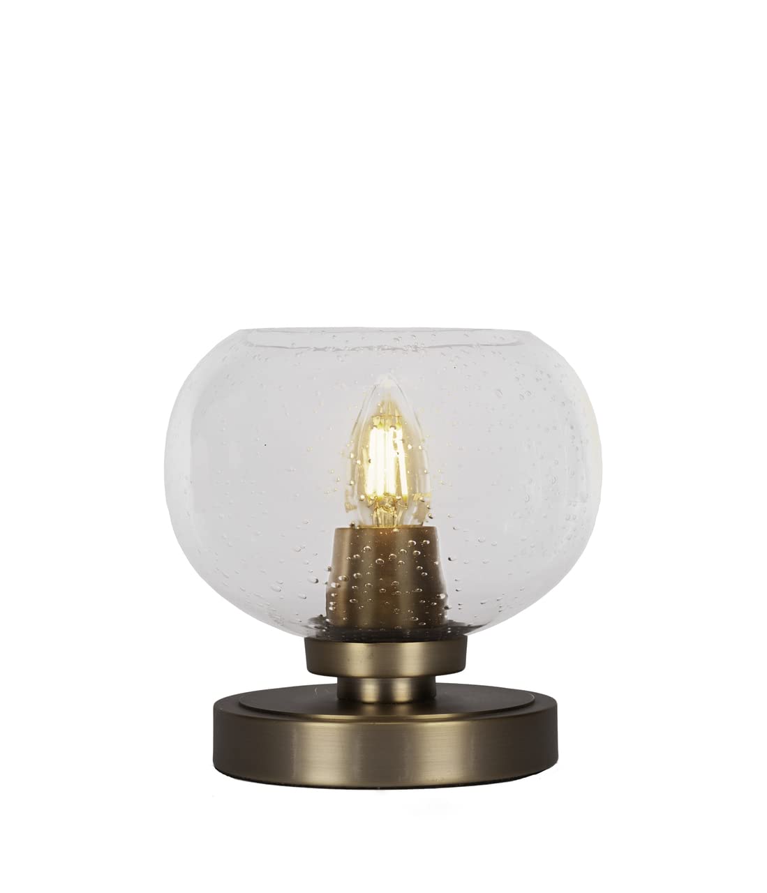 Toltec Lighting Luna 1 Light Table Lamp in New Age Brass (51-NAB-202) - Modern Desk Lamp for Living Room, Bedroom & Office Decor