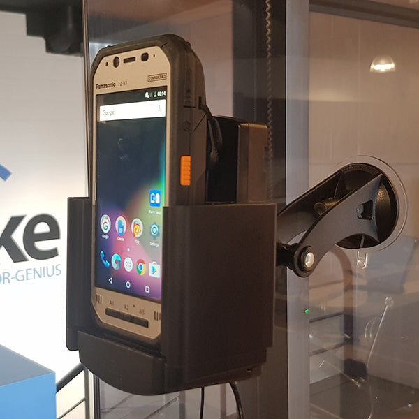 Panasonic Toughpad FZ-N1 Car Mount Holder with Extended Battery & Hand Strap - Secure Vehicle Charging Solution for Rugged Tablet - Perfect for Delivery Drivers, Field Workers & Outdoor Professionals