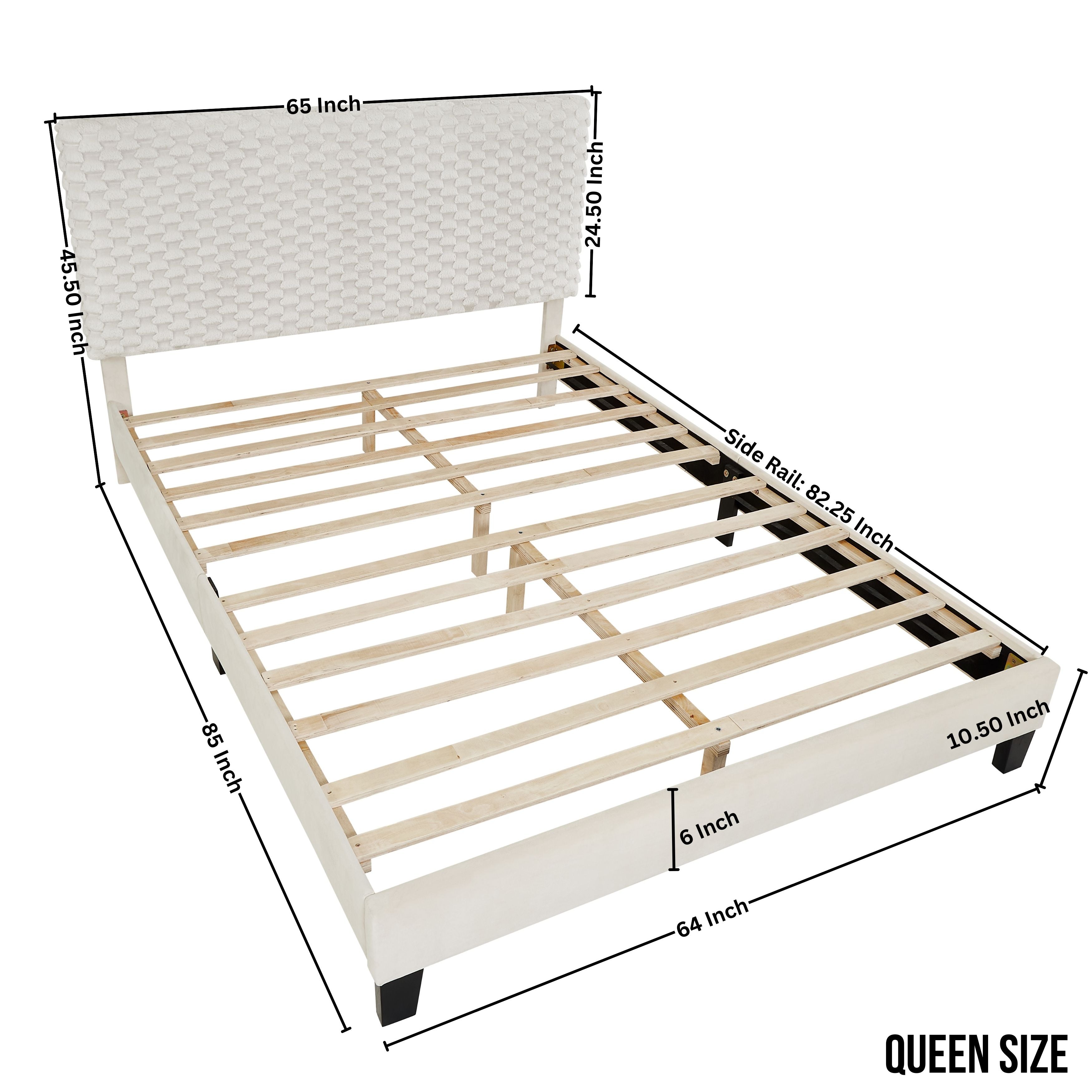 Roundhill Furniture Findlay 3-Piece Bedroom Set - Queen Size Upholstered Platform Bed with 2 Nightstands, Soft 3D Fabric Headboard, Modern Bedroom Furniture for Master Bedroom or Guest Room