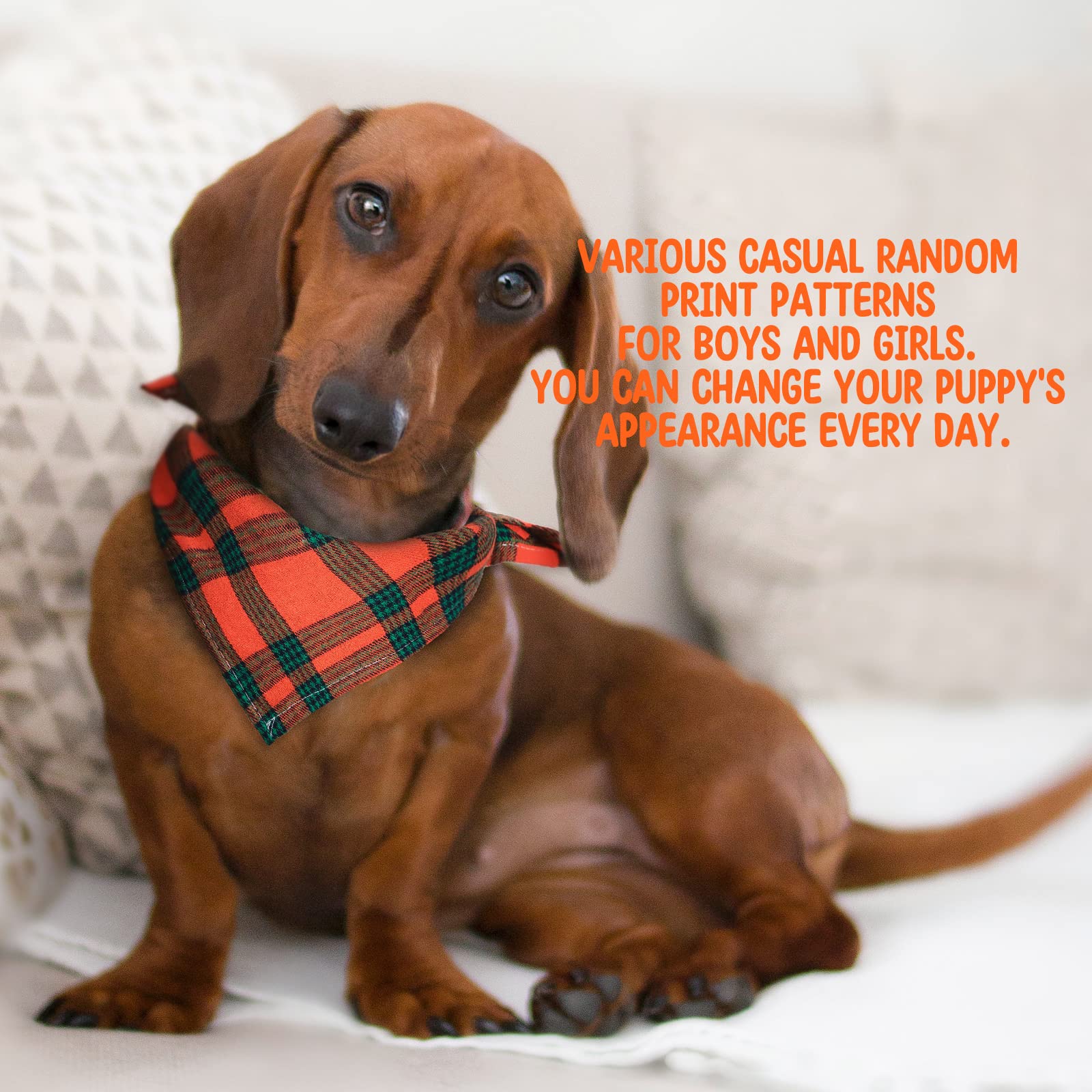 50 Pcs Christmas Plaid Dog Bandanas - Washable & Comfortable Triangle Dog Scarves for Small Medium Large Dogs - Perfect for Holiday Photos, Pet Parties & Festive Gifts (Red/Green)