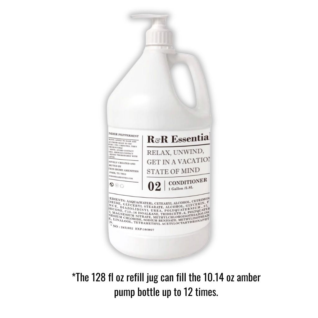 R&R Essentials Refillable Conditioner Bundle - Hydrating & Nourishing Hair Care for Daily Use at Home or Salon