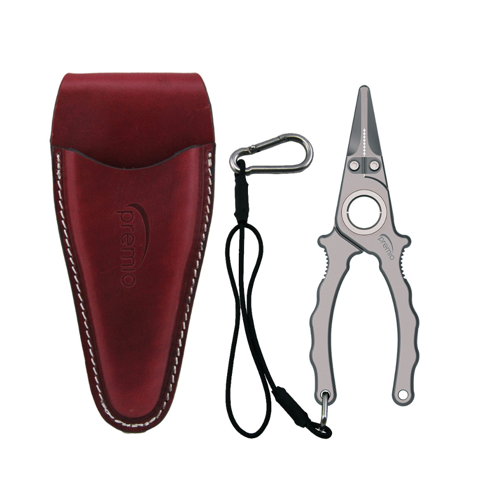 Danco Premio Titanium Pliers with Leather Sheath & Lanyard (5.5-7.5 Inch) - Premium Multi-Purpose Tool for Camping, Hiking, and Outdoor Survival