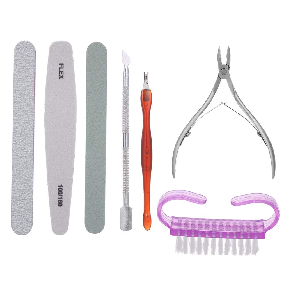 Professional Nail Art Tool Kit - Nail File, Buffer, Polisher, Double-End Cuticle Pusher & Trimmer with Comfort Grip Handle - Perfect for Home Manicures, Salon Nail Care & DIY Nail Designs