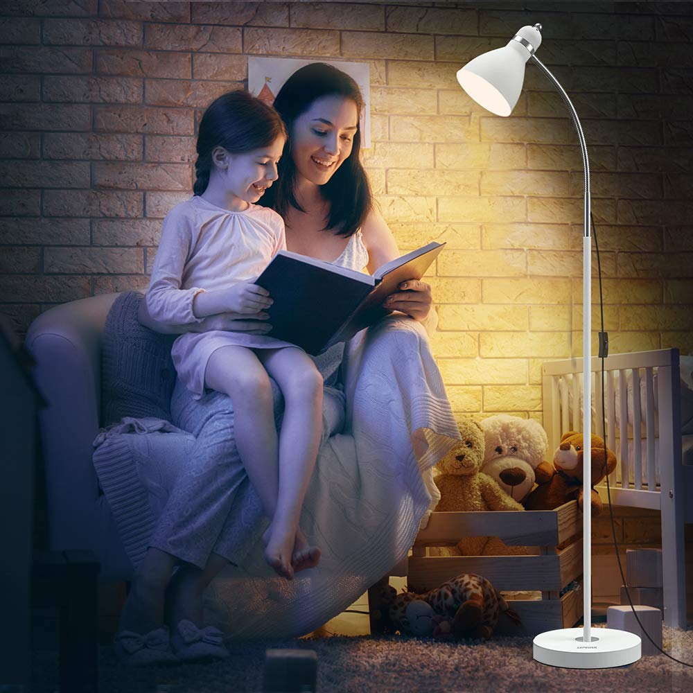 LEPOWER Adjustable Gooseneck Floor Lamp with Heavy Metal Base - Modern Standing Reading Light for Office, Bedroom & Living Room - Perfect Task Lighting for Study, Relaxation and Home Decor