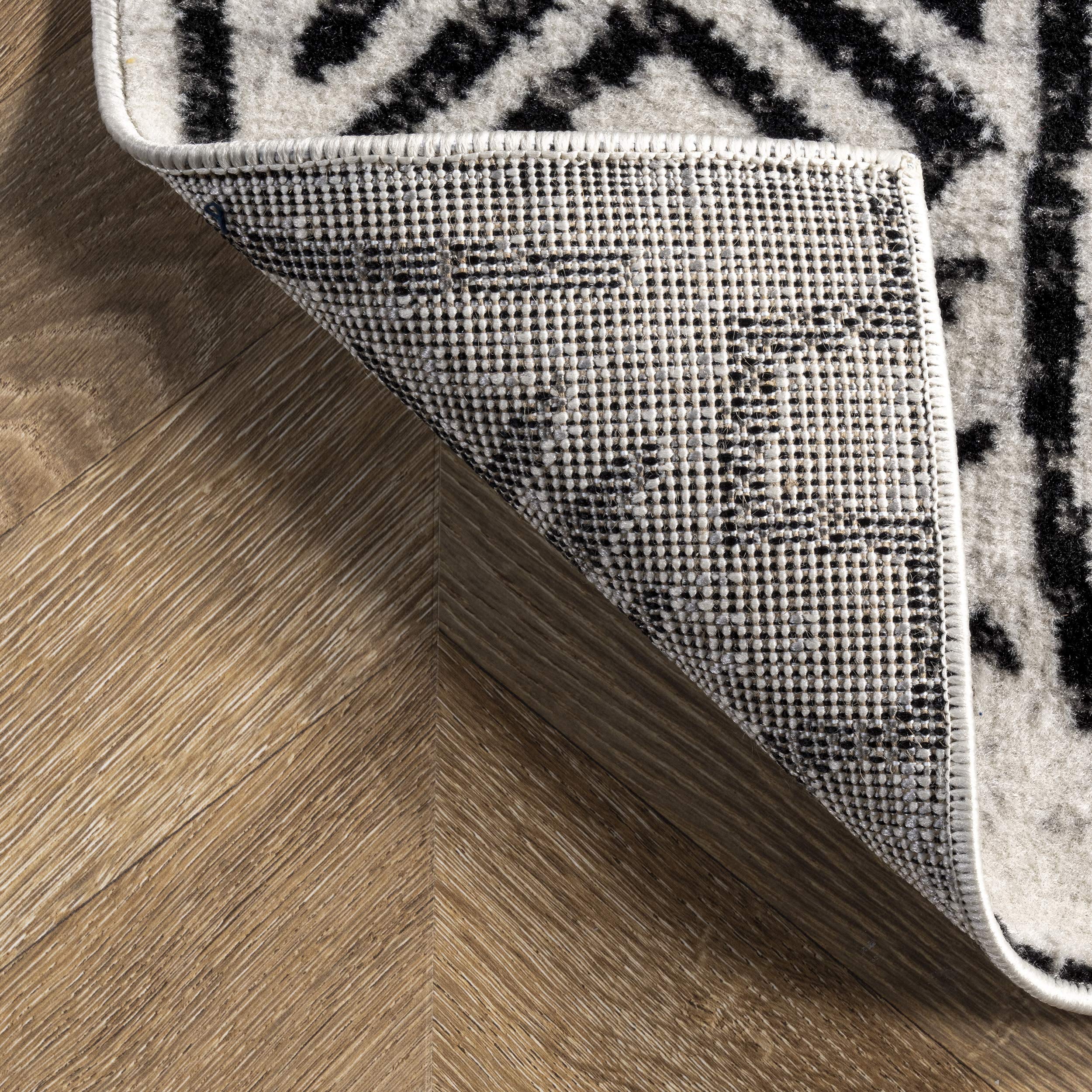 nuLOOM Alisa Tribal Area Rug 4x6 Feet, Grey - Boho Chic Living Room, Bedroom & Office Decor