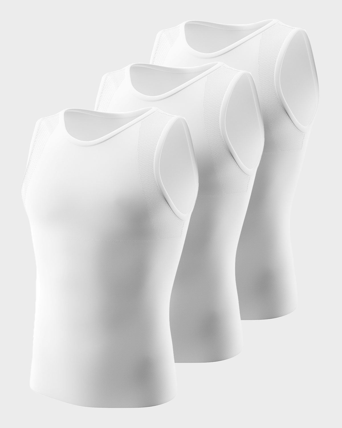 3 Pack Stretch Cotton Moderate Compression Shaper Tank with Mesh Cutouts - Slimming Shapewear for Women, Breathable Workout Tops for Yoga, Gym & Everyday Wear