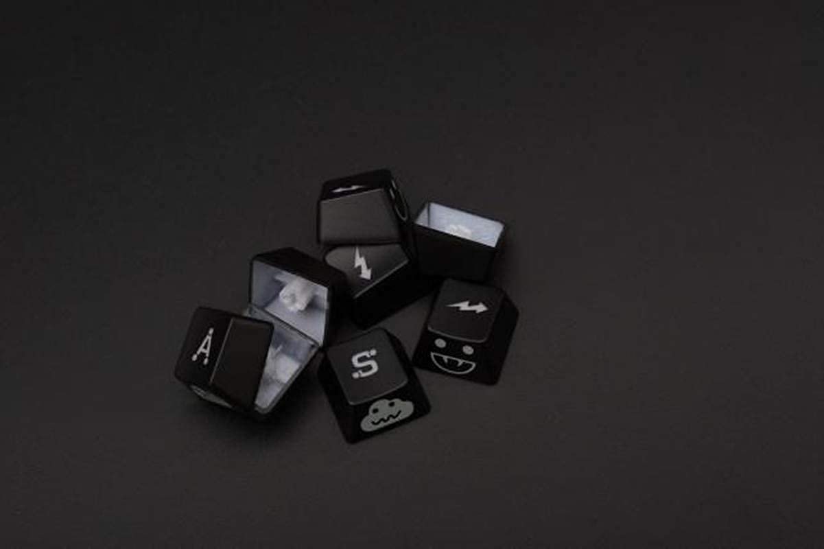 UV Coated WASD Arrow Keycaps - Backlit, Double Shot, OEM Profile for MX Mechanical Keyboards - Perfect for Gaming & Typing