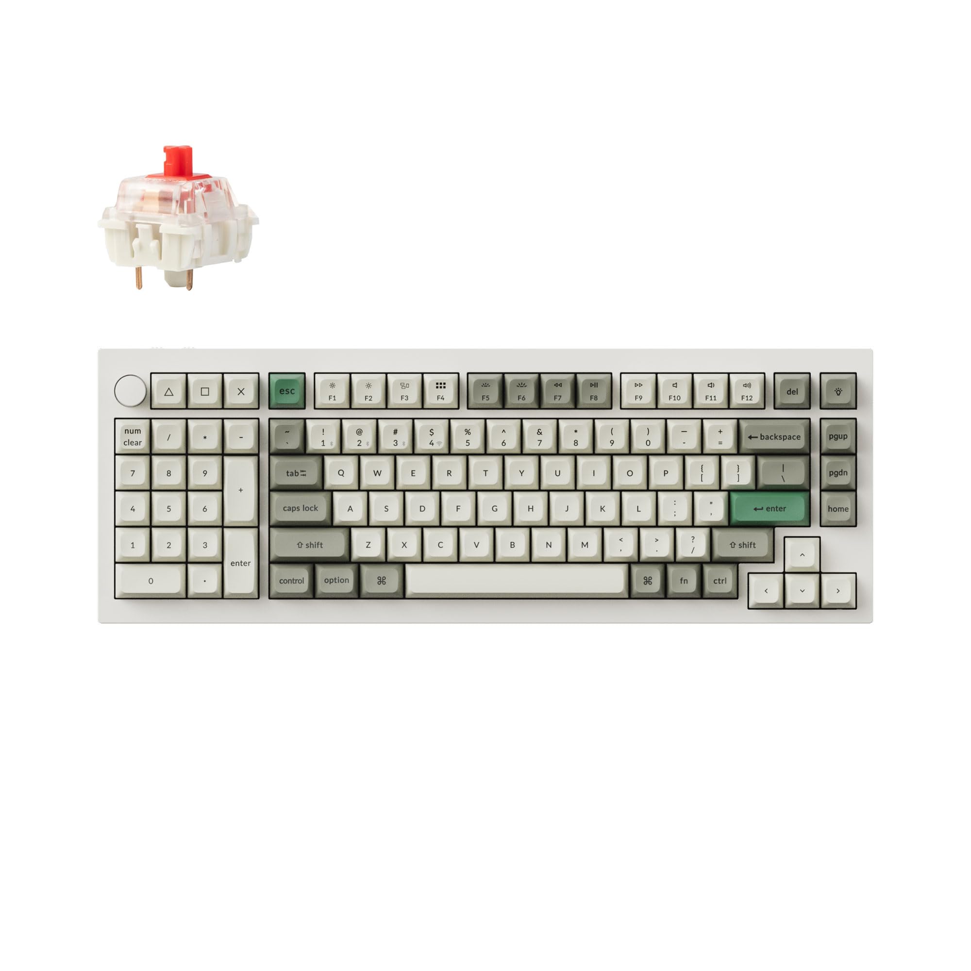Keychron Q12 Max Wireless Custom Southpaw Mechanical Keyboard - QMK/VIA Programmable, Full Metal 96% Layout, Bluetooth/Wired/2.4GHz, RGB Backlit, Hot-Swappable Jupiter Red Switch - Compatible with Mac, Windows, Linux - Perfect for Gaming, Coding & Office Work