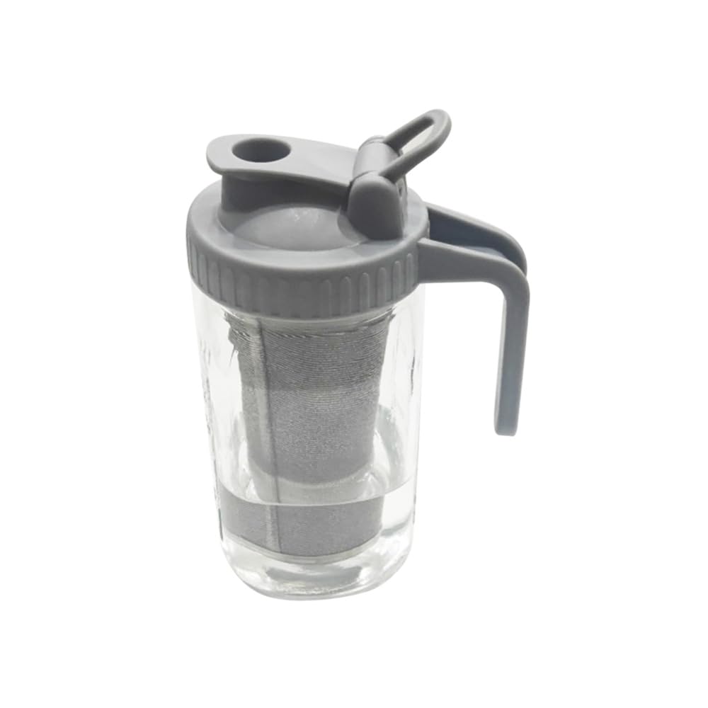 Outop 32OZ Cold Brew Coffee Maker with Leak-Proof Lid - Glass Iced Tea & Fruit Infuser Pitcher for Homemade Drinks - Perfect for Iced Coffee, Tea & Cocktails at Home or Office (Gray, 86MM)