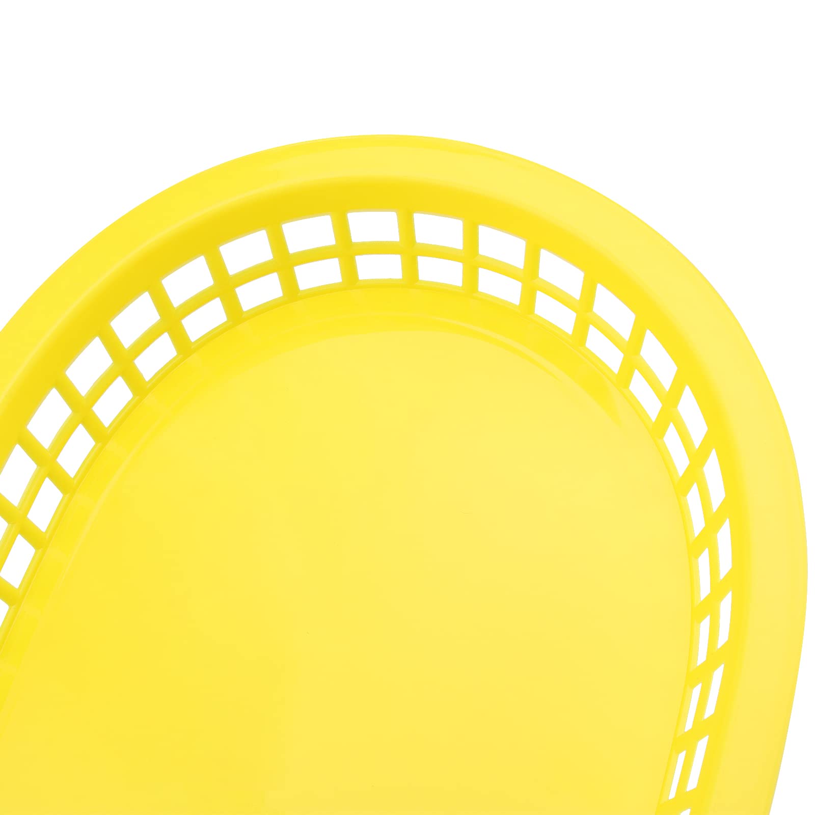 24 Pack 11x7 Inch Yellow Plastic Fast Food Serving Baskets - Oval Shaped Deli Food Service Containers for Burgers, Hot Dogs, Sandwiches, Fries & BBQ | Perfect for Restaurants, Food Trucks, Catering & Outdoor Parties