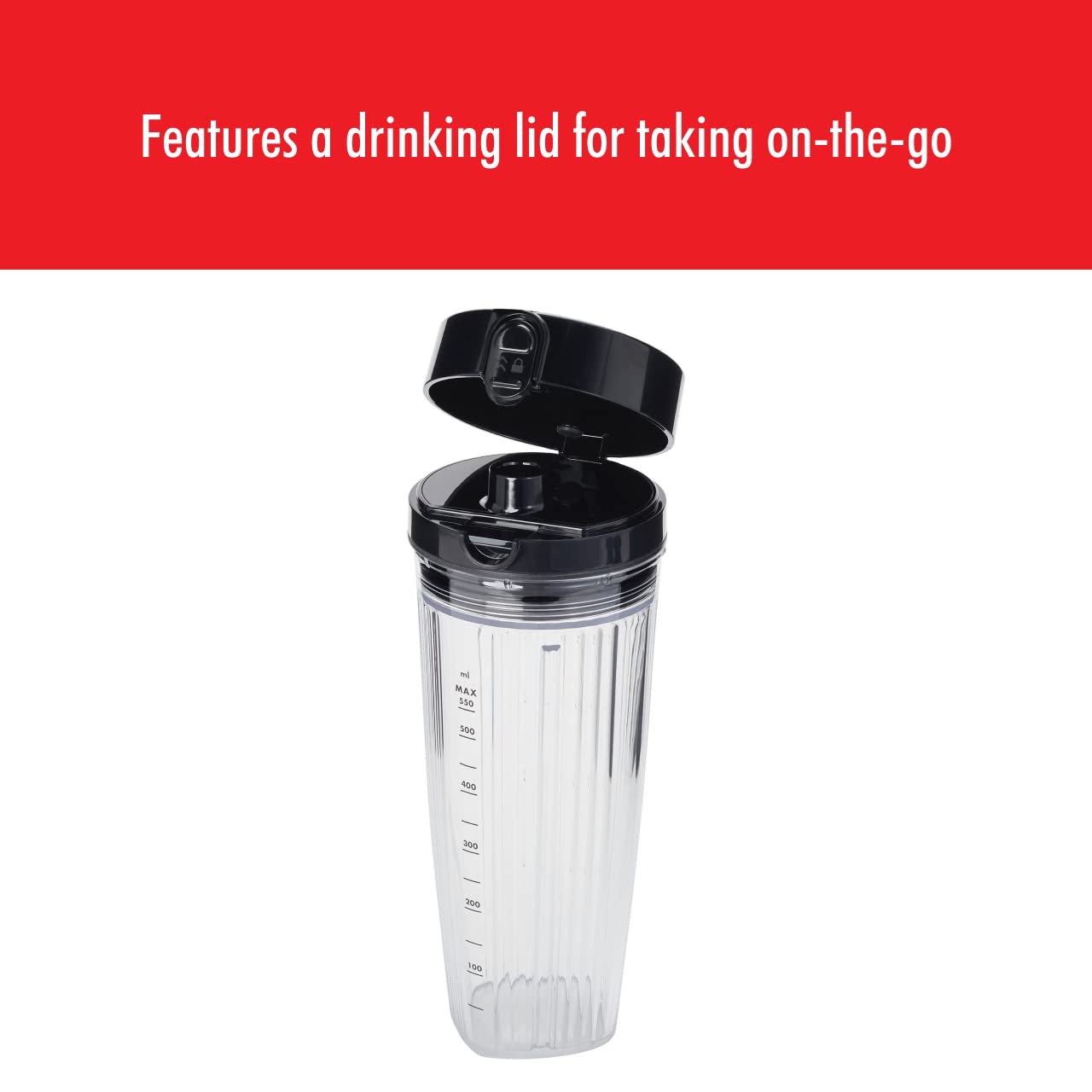 ZWILLING Enfinigy Personal Blender Jar with Drinking Lid & Vacuum Seal - Black | Portable Smoothie Maker for Home, Office & Gym | BPA-Free Blender Cup for Shakes, Juices & Protein Drinks