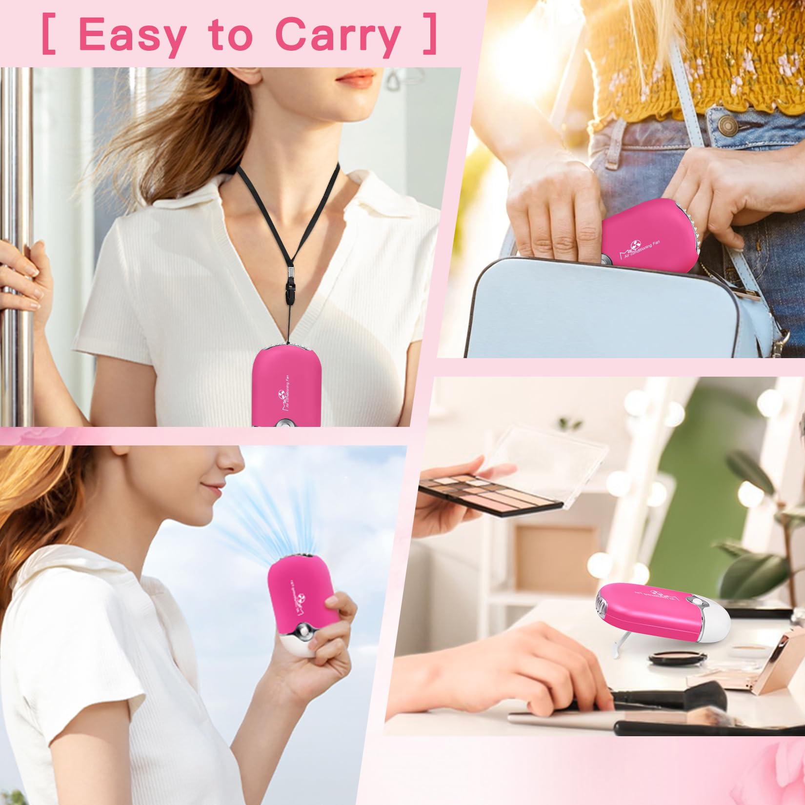 Rechargeable USB-C Mini Lash Fan for Eyelash Extensions - Portable Handheld Air Cooling Blower with Built-in Sponge for Professional & Home Use (Red) | Perfect for Salon, DIY Lash Artists & Travel