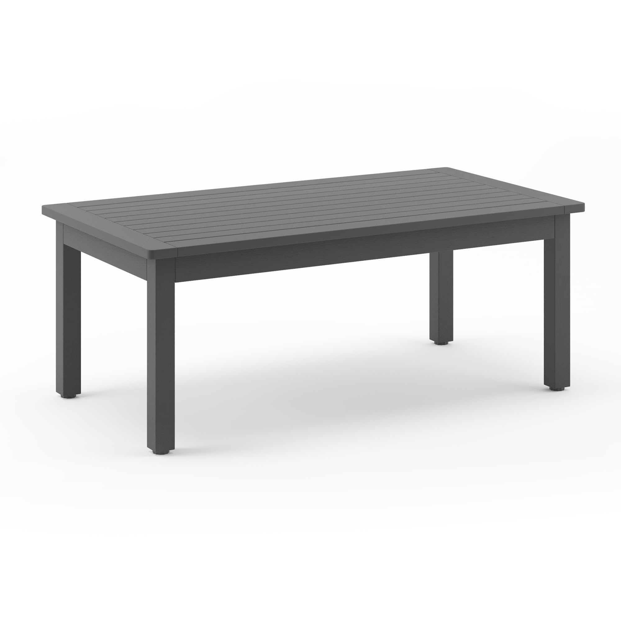 LUE BONA Outdoor Coffee Table - HDPS Weather-Resistant Rectangle Patio Table with Adjustable Leveling Feet for Deck, Pool, Balcony - Indoor/Outdoor Use in Dark Gray | Perfect for Backyard Lounging, Poolside Relaxation & Outdoor Entertaining