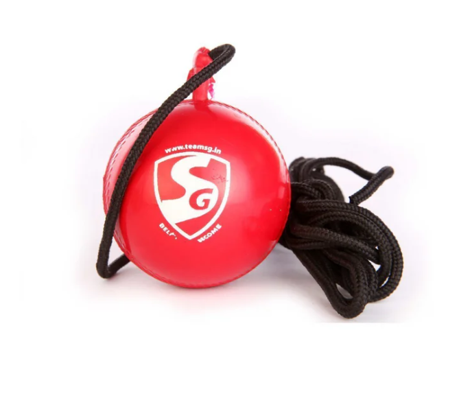 iBall Hanging String Leather Cricket Training Ball - Professional Practice Cricket Ball for Batting & Bowling Drills - Perfect for Backyard, Nets & Coaching Sessions