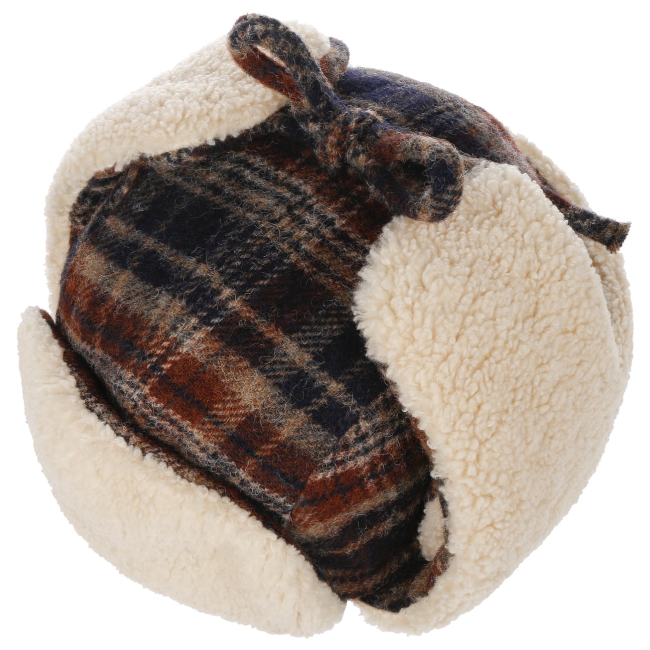 Stetson Checked Bomber Aviator Hat for Men - Classic Wool Blend Winter Cap with Ear Flaps - Perfect for Cold Weather, Outdoor Activities & Aviation Enthusiasts