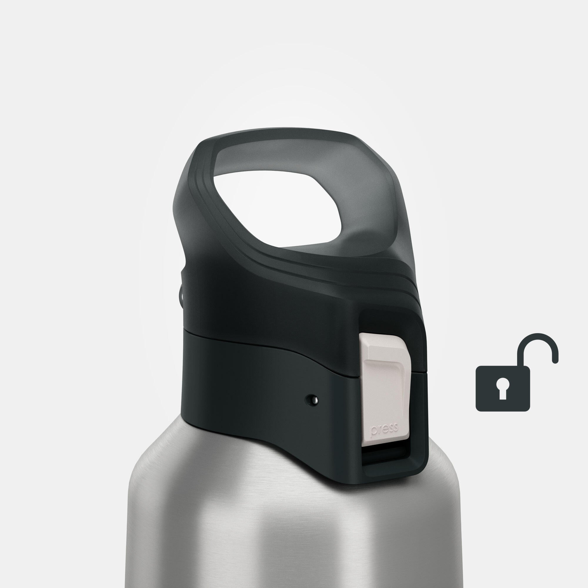 Quechua MH900 Double Wall Insulated 800ml Stainless Steel Water Bottle - Keeps Drinks Hot/Cold for Hours - Perfect for Hiking, Camping & Outdoor Adventures