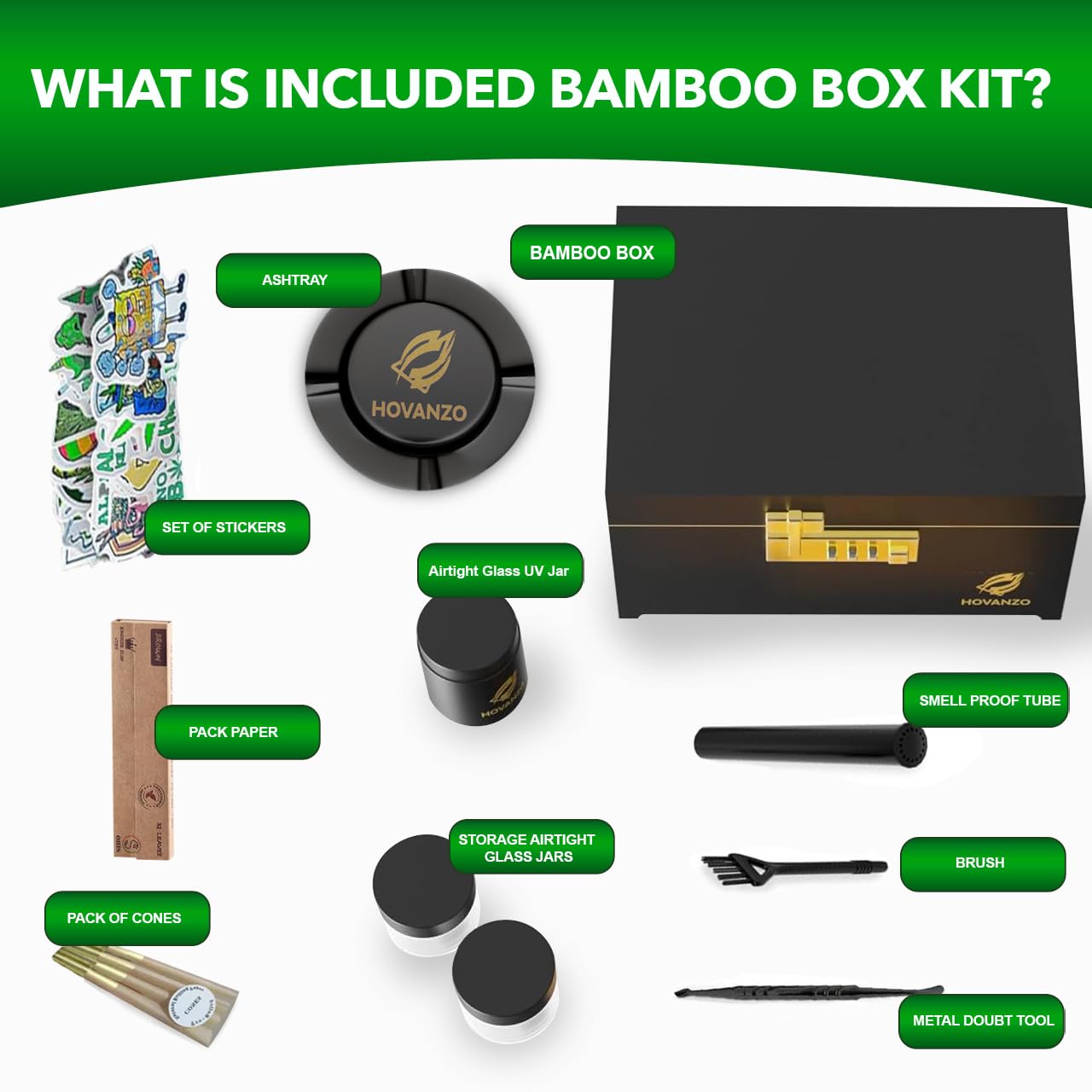 Premium Large Bamboo Storage Box with Combination Lock - Decorative Wooden Locking Box with Rolling Tray & Accessories - Ideal for Jewelry, Cash, Documents & Home Organization (Black)
