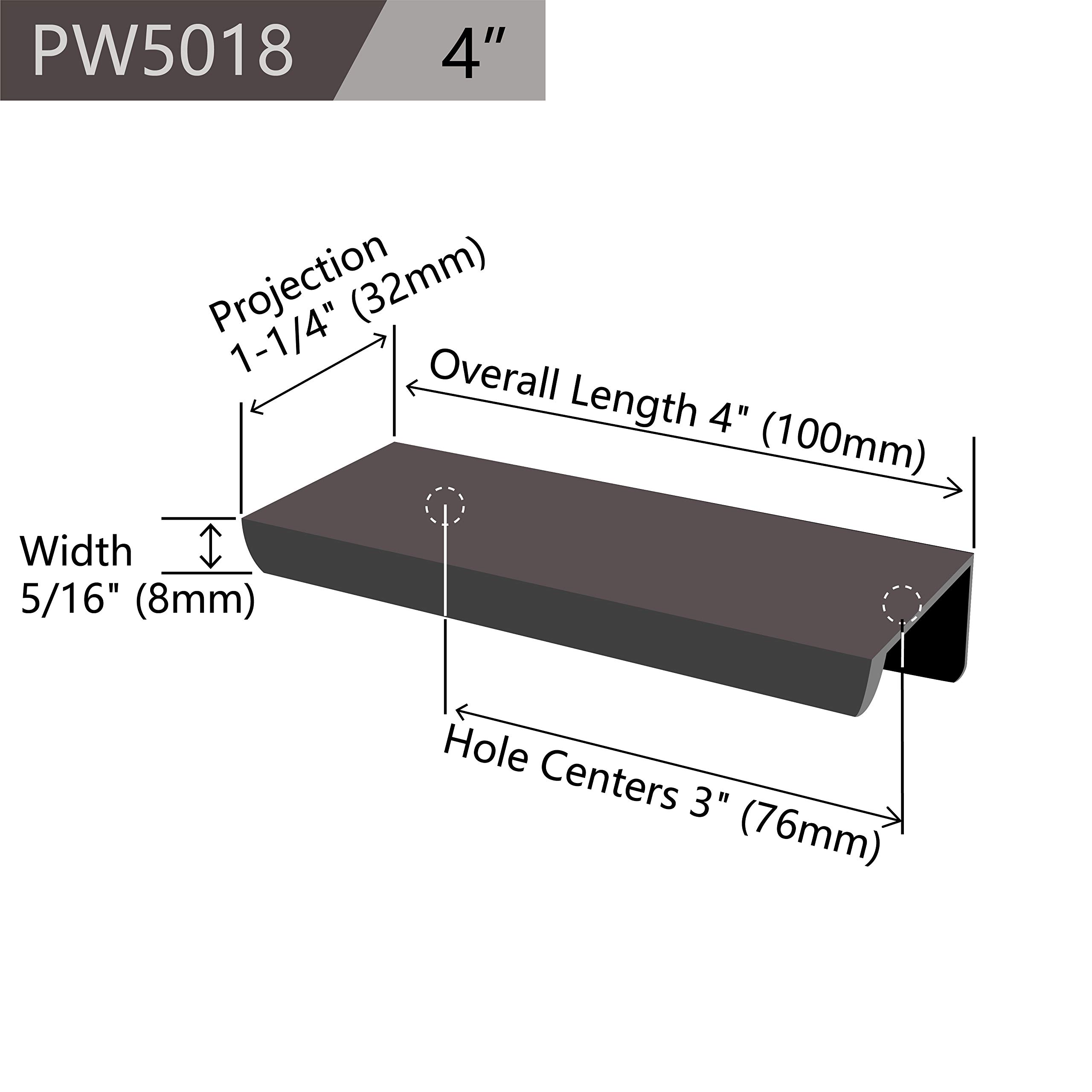 Jetland 10-Pack Black Concealed Tab Pulls for Kitchen & Garage Cabinets - 4