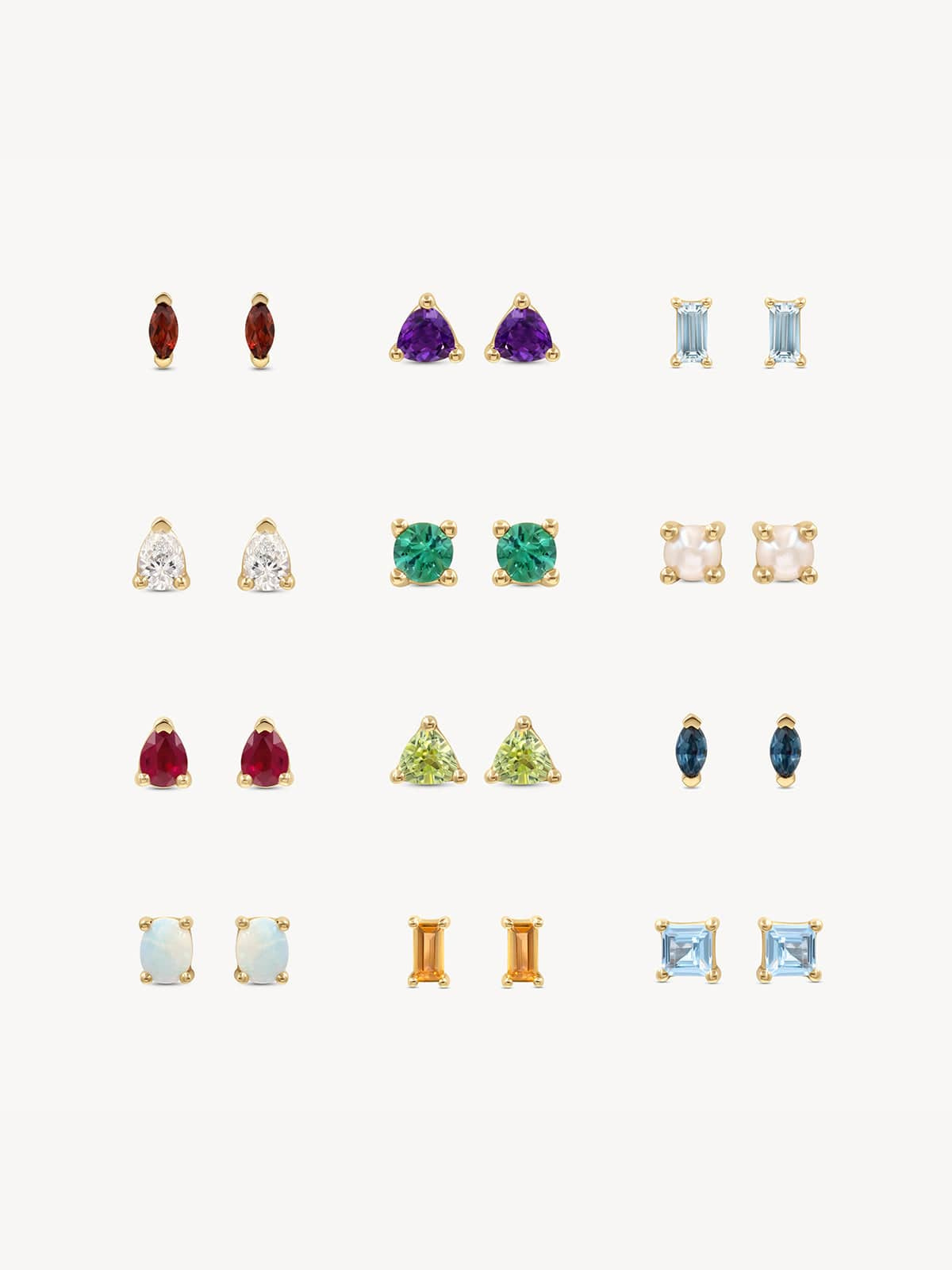 Birthstone Stud Earrings - Genuine Gemstone Jewelry for Women & Girls | Perfect for Gifts, Birthdays & Special Occasions