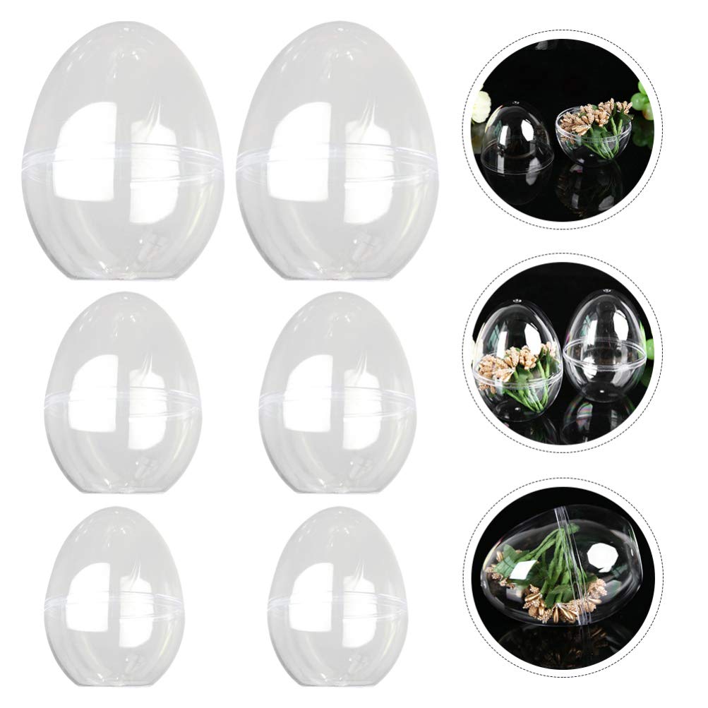 Healifty 6-Pack Clear Egg-Shaped Storage Containers for Beauty Products, Jewelry & Small Items – Transposable Organizer for Bathroom, Vanity, Travel & Home Decor