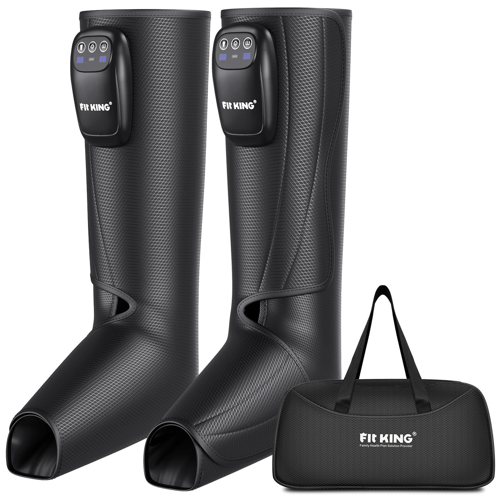 FIT KING Cordless Foot and Leg Massager - Rechargeable Calf & Foot Massage Boots for Circulation, Pain Relief & Recovery - Portable Compression Boots for Athletes, Travel & Home Use - Perfect Post-Workout & Travel Gift