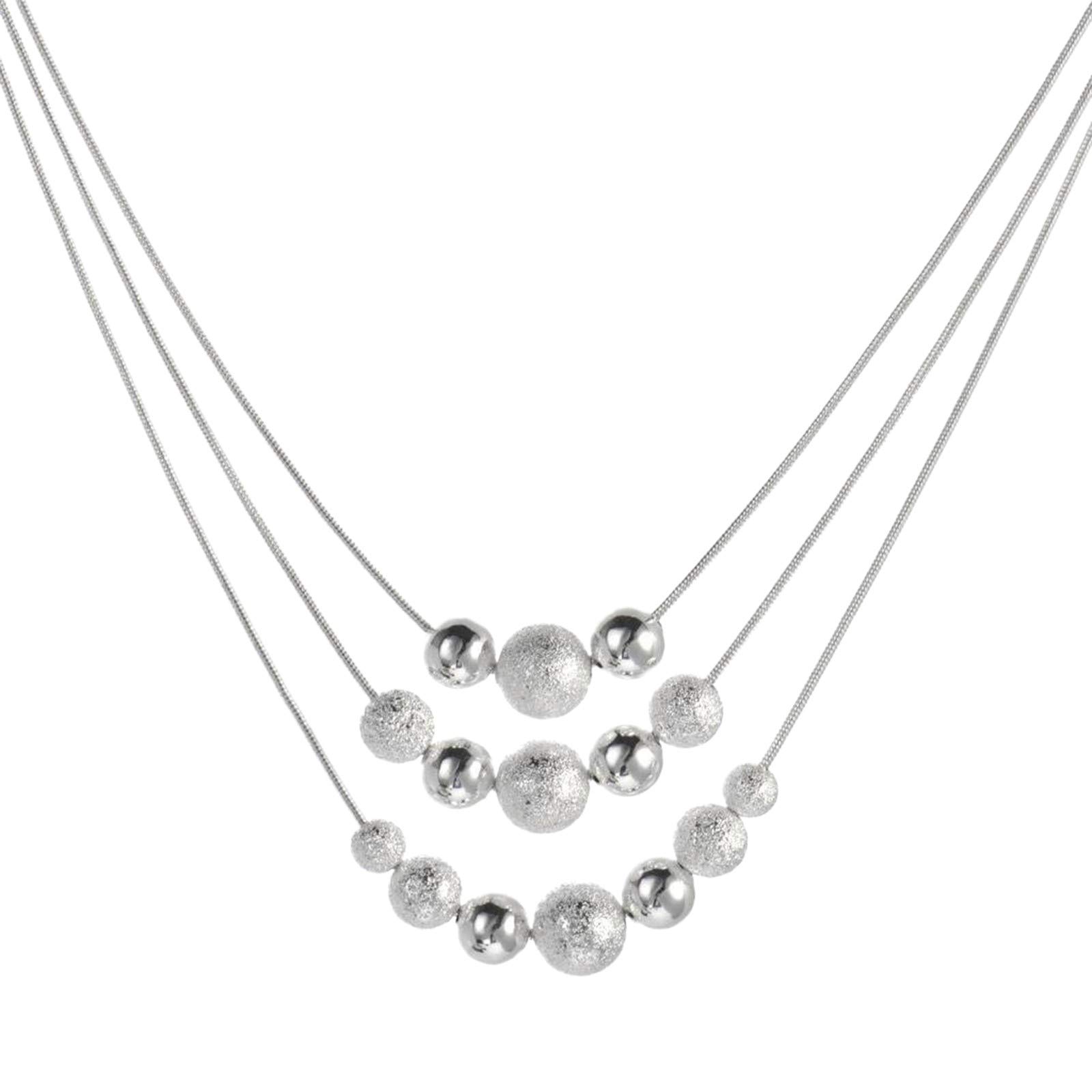 Elegant Small Pearl Pendant Necklace for Women - Sterling Silver Fashion Double Layer Choker Jewelry Accessory (Multicolor, One Size) | Perfect for Weddings, Parties, Date Nights & Everyday Wear