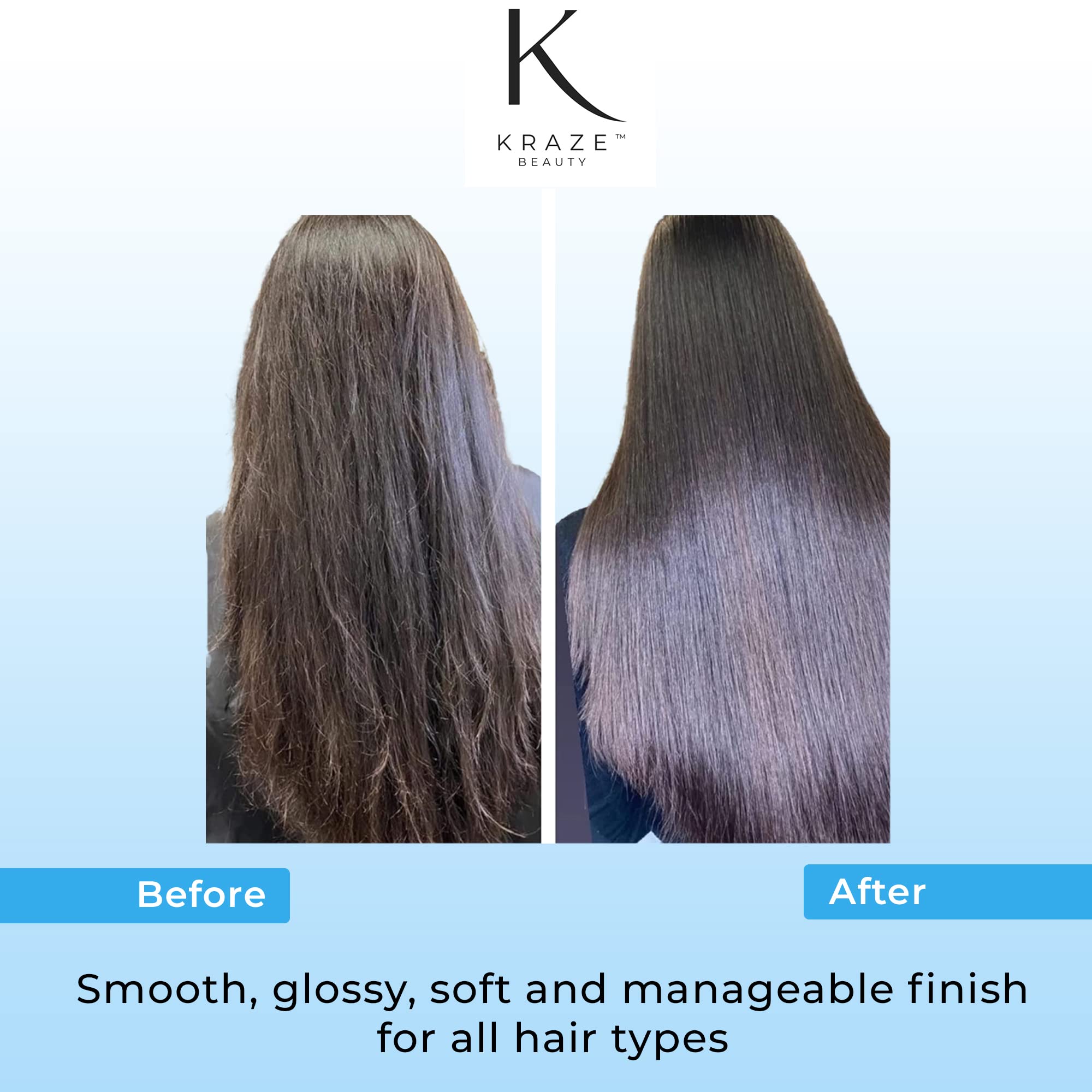 Formaldehyde Free Keratin Smoothing Hair Treatment - Professional Brazilian Complex Blowout Straightening for Silky Smooth & Frizz Free Hair - 33.8 Fl Oz - Perfect for Salon & Home Use, Great for Damaged, Curly, or Unruly Hair