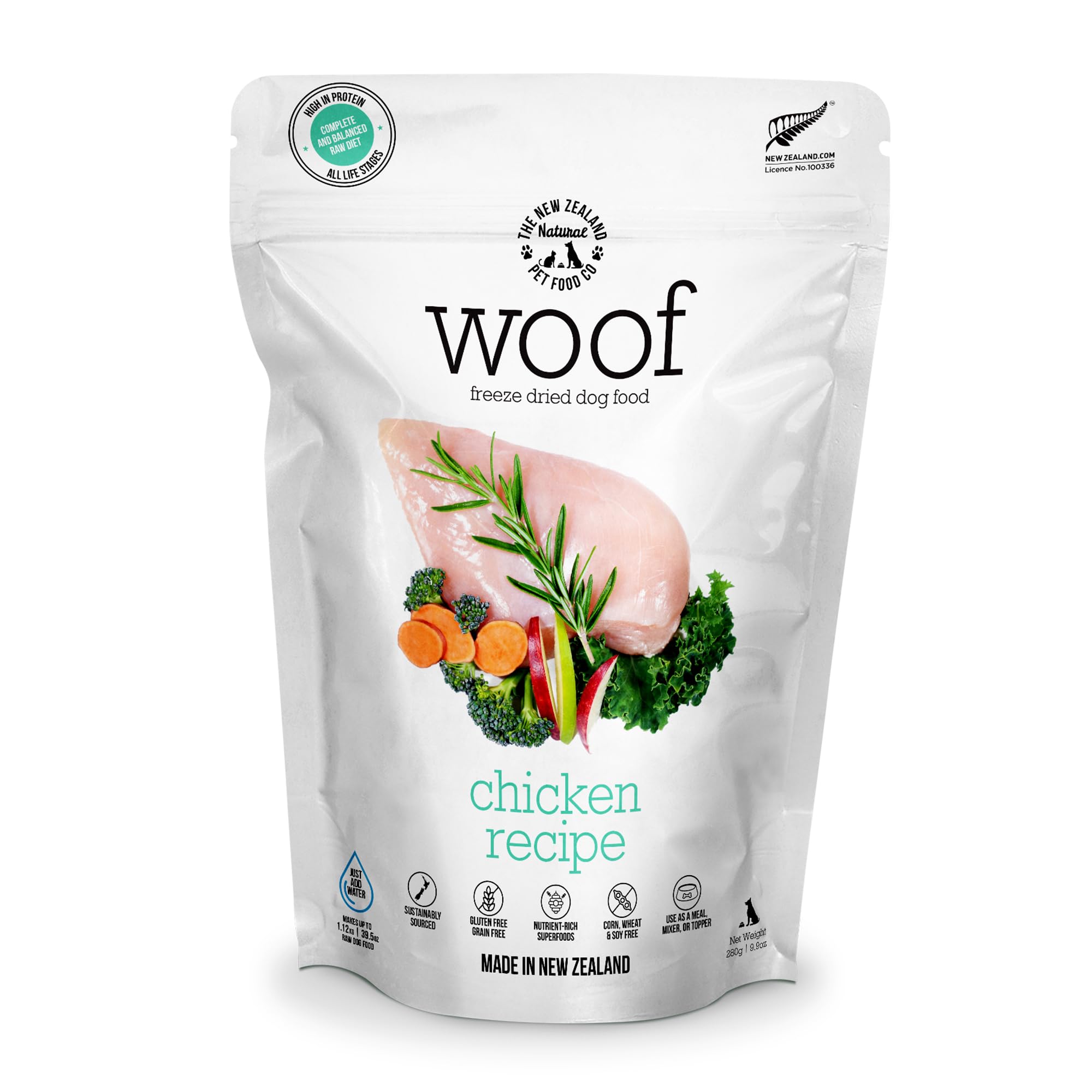 Premium Freeze Dried Dog Food - High Protein Chicken Recipe for Dogs | Grain-Free Dog Treats & Food Topper | 9.9 oz | Perfect for Training Rewards, Meal Enhancer & Travel Snacks