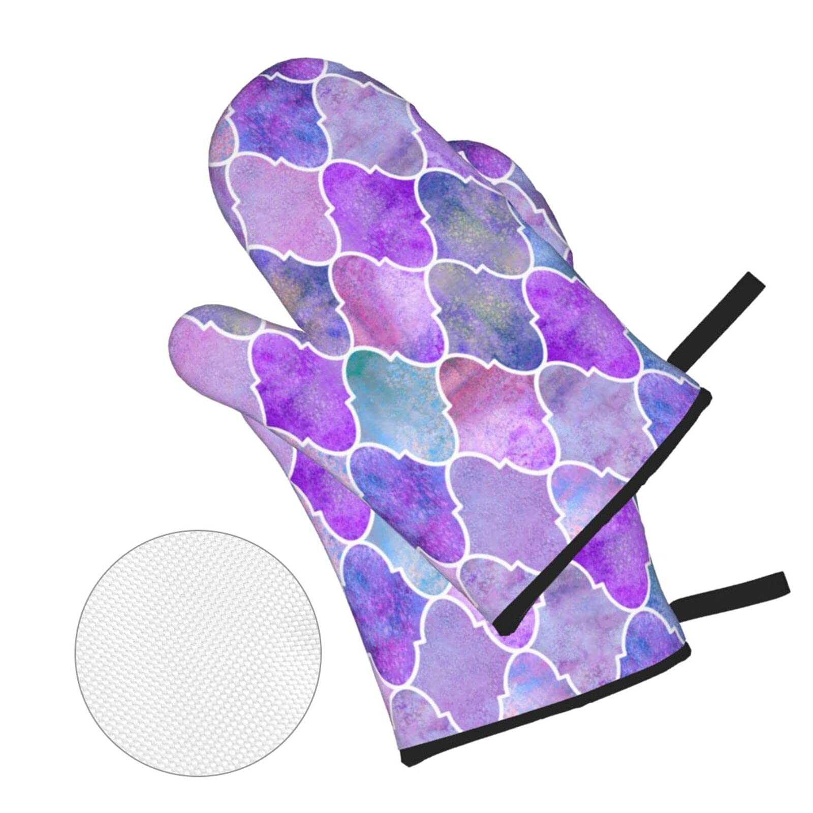 Heat Resistant Purple Pot Holders with Pockets - Set of 4 Oven Mitts for Cooking, Baking & Grilling | Kitchen Essentials for Baking, BBQ & Holiday Cooking