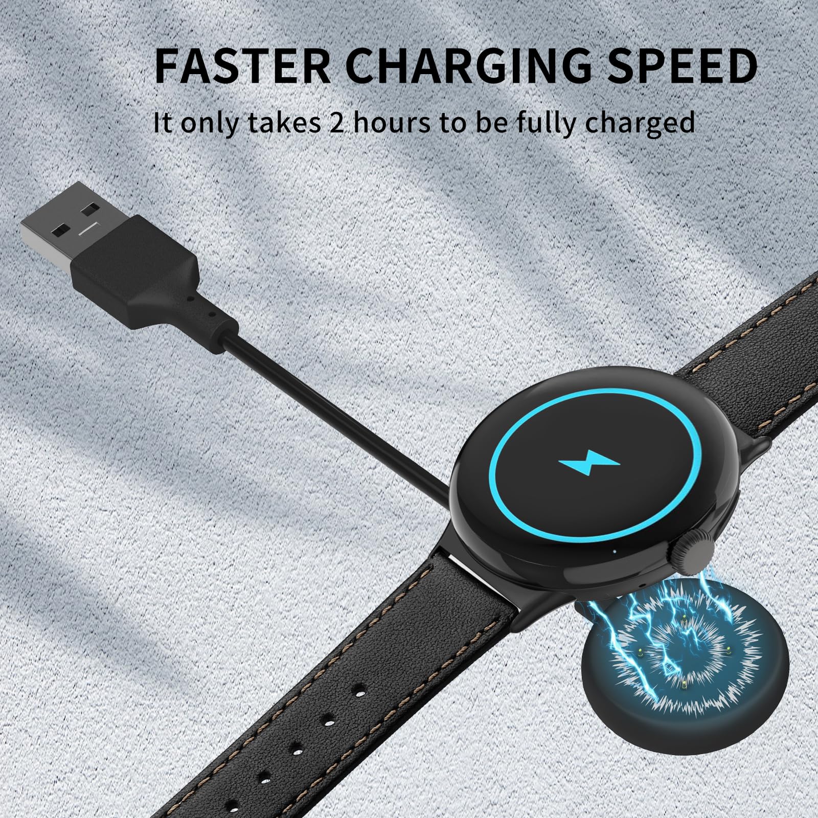 Google Pixel Watch 2 Charger 2 Pack - 3.3ft USB Magnetic Charging Stand with Cable | Replacement Charger for Google Pixel Watch 2 | Perfect for Home, Office & Travel Use
