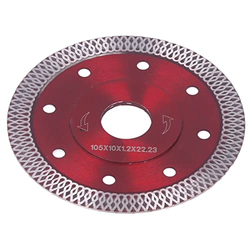 4-Inch Saw Blade for Angle Grinder - X-Shaped Teeth for Dry/Wet Cutting - 13200 RPM Granite Cutting Disc (Red) - Perfect for Tile, Stone, and Masonry Work